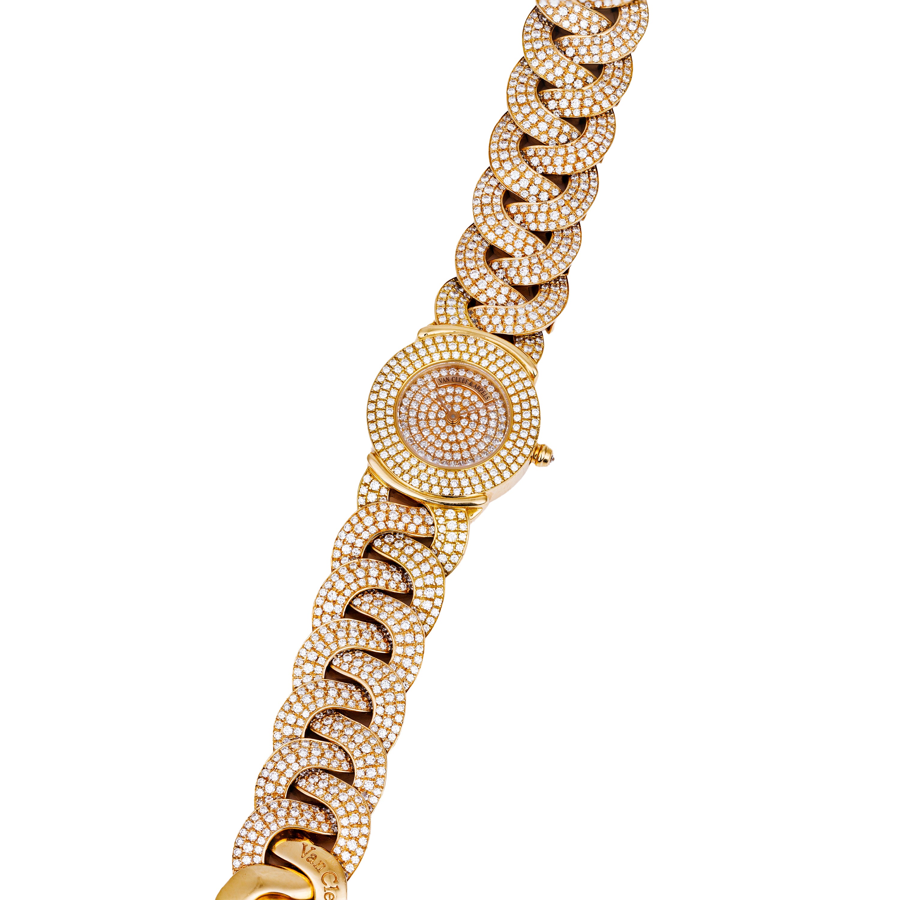 Van Cleef & Arpels Ladies Wristwatch | 18k Rose Gold | Full Pave Diamond Set | Circa 1990's