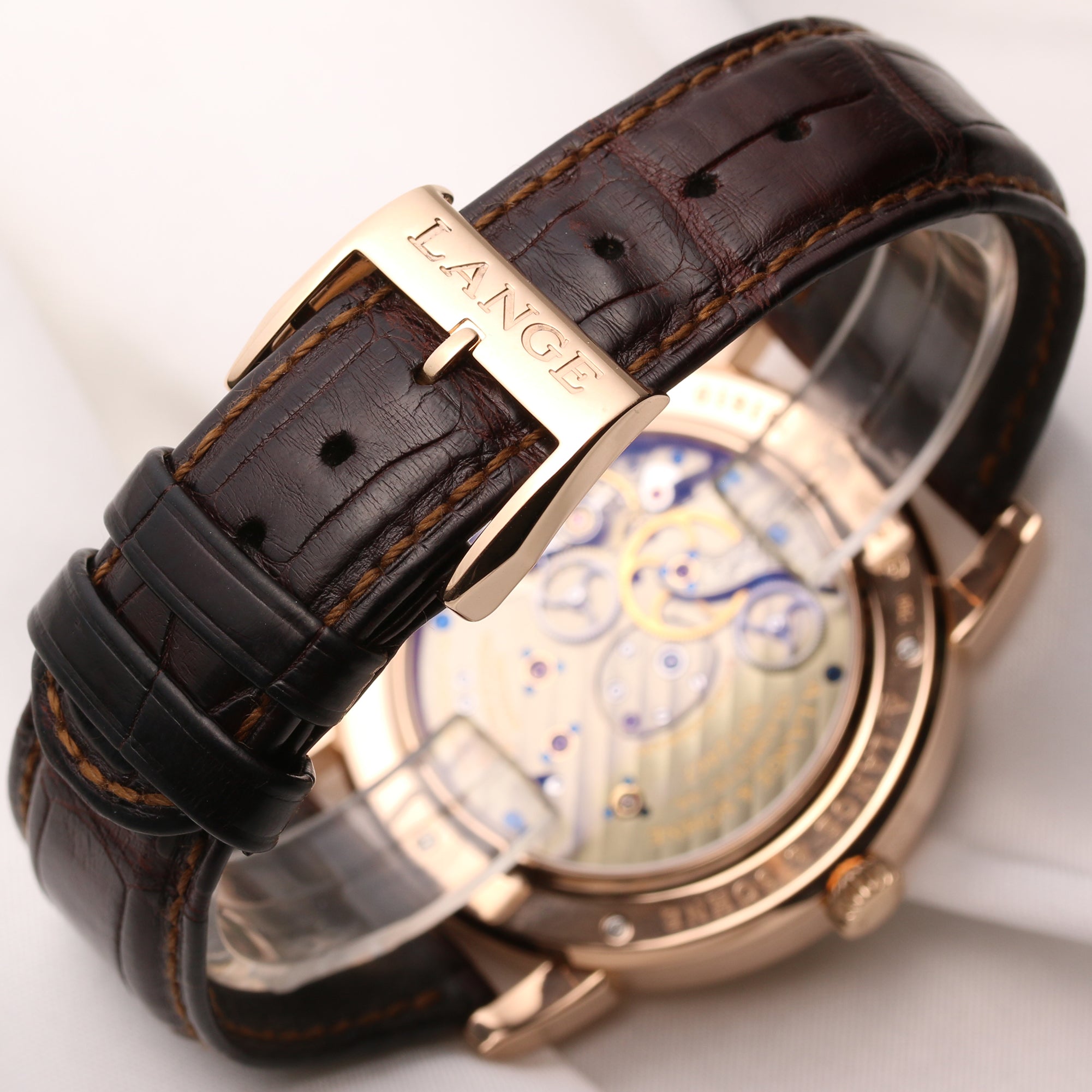 A. Lange & Söhne Lange 1 Time Zone 116.033 18K Rose Gold Second Hand Watch Collectors 7