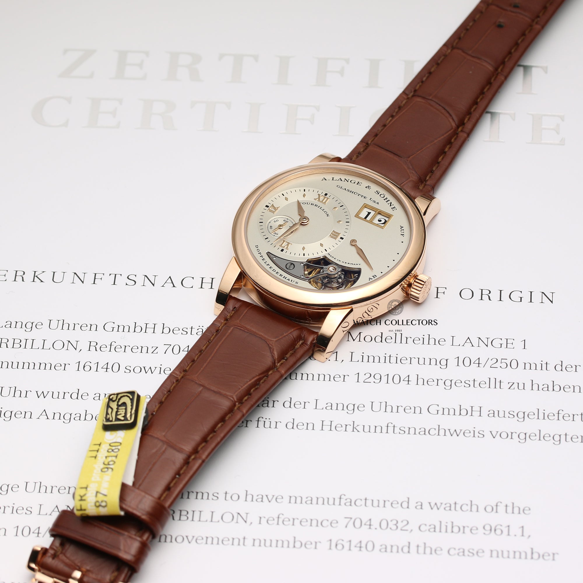 A.Lange & Sohne Tourbillon 18K Rose Gold Second Hand Watch Collectors 13