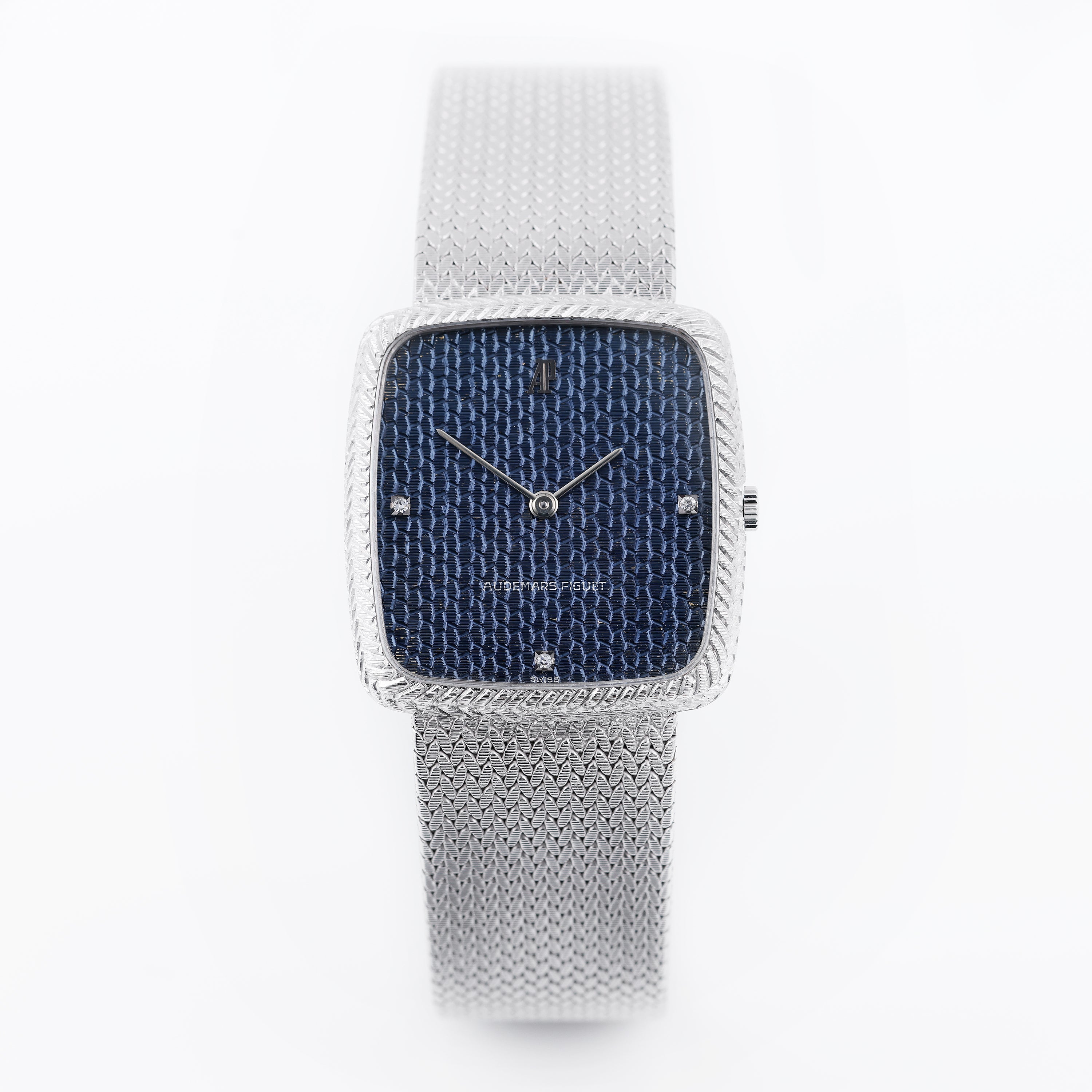 Audemars Piguet 1970s Gents Wristwatch 18k White Gold Blue