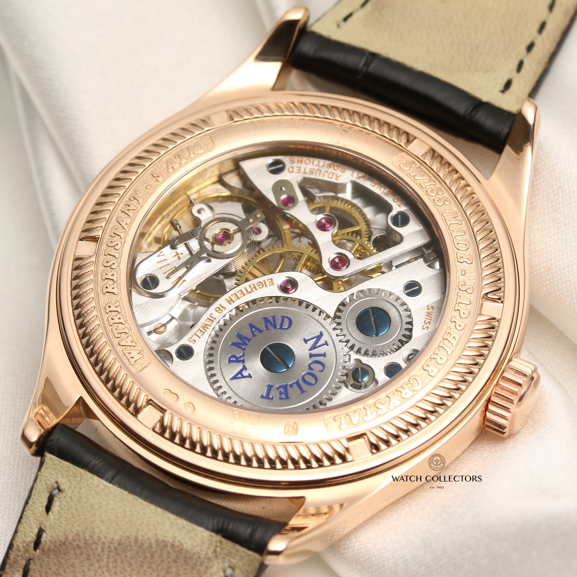 Armand Nicolete 18K Rose Gold Second Hand Watch Collectors 8