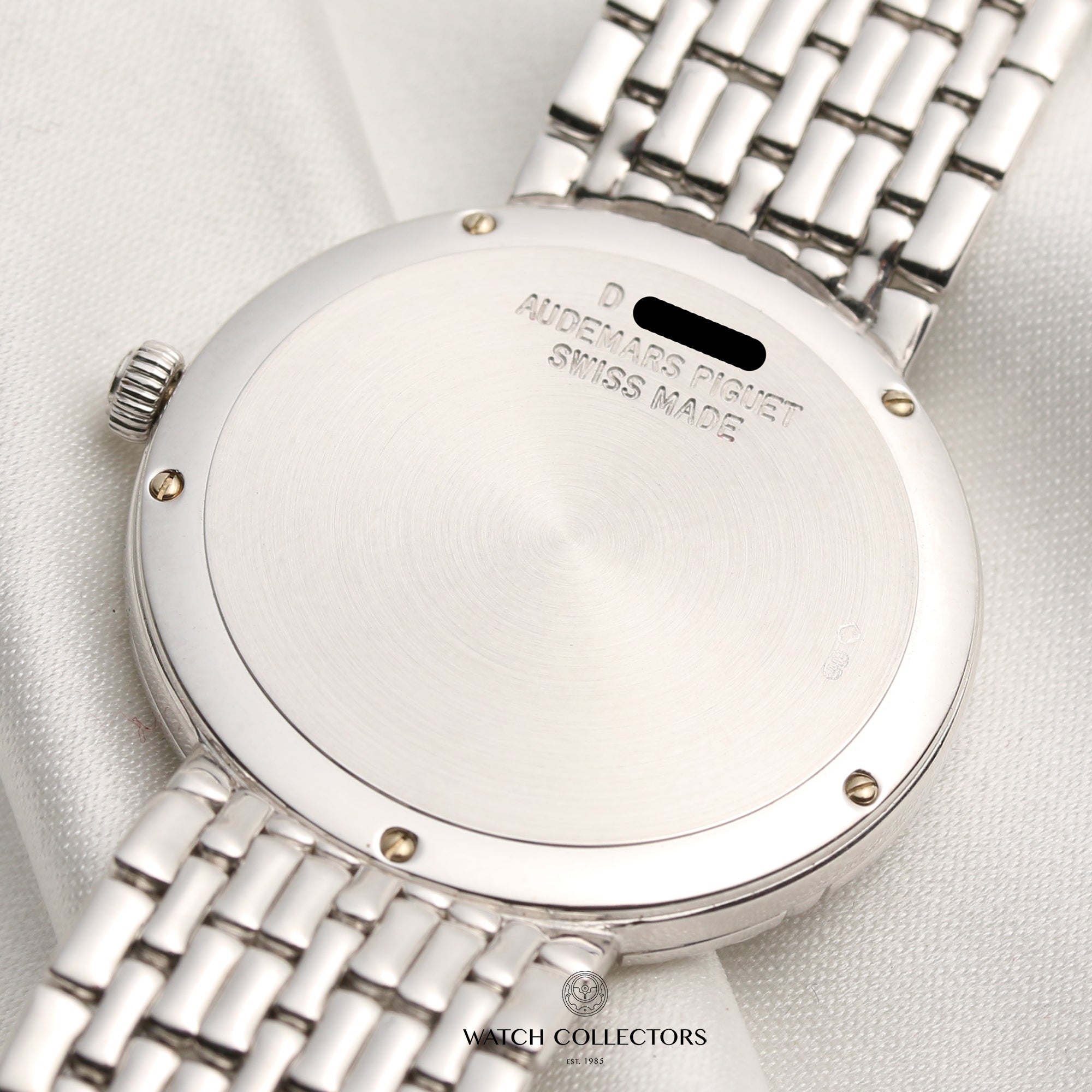 Audemars Piguet 18K White Gold Diamond Dial Bezel Bracelet Second Hand Watch Collectors 10