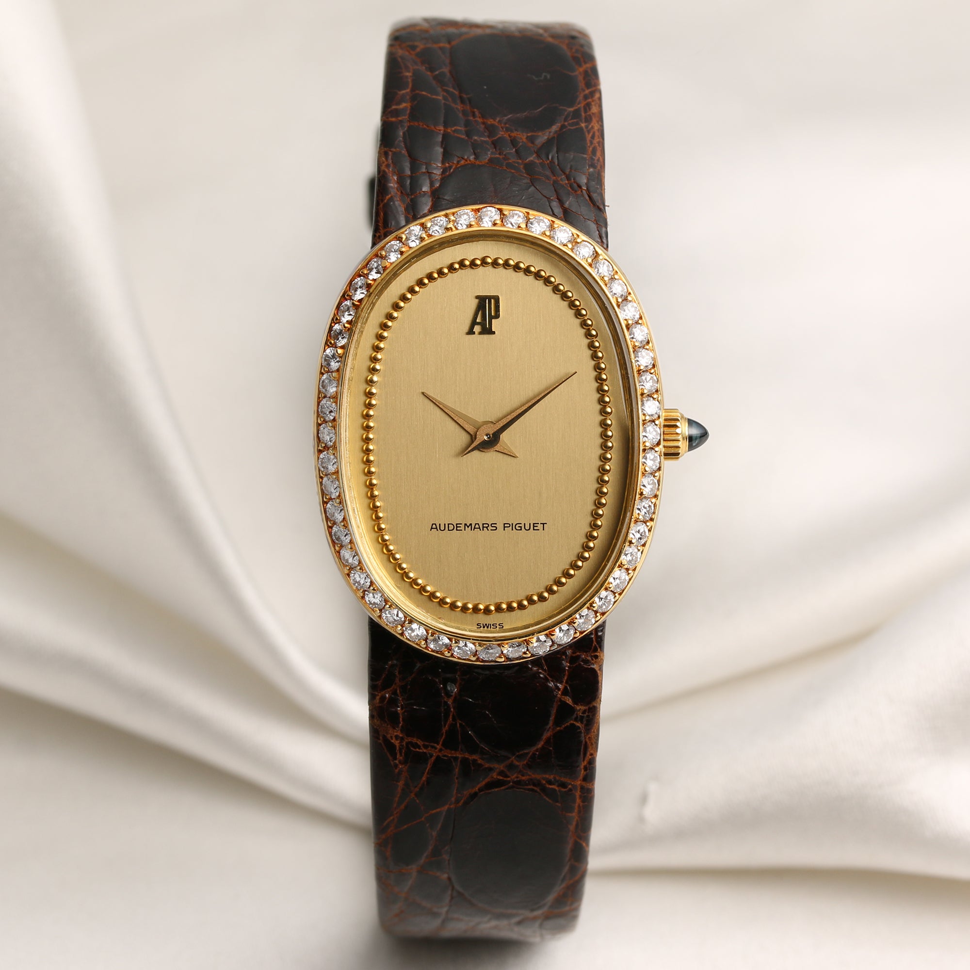 Audemars Piguet 18K Yellow Gold Diamond Bezel Second Hand Watch Collectors 1