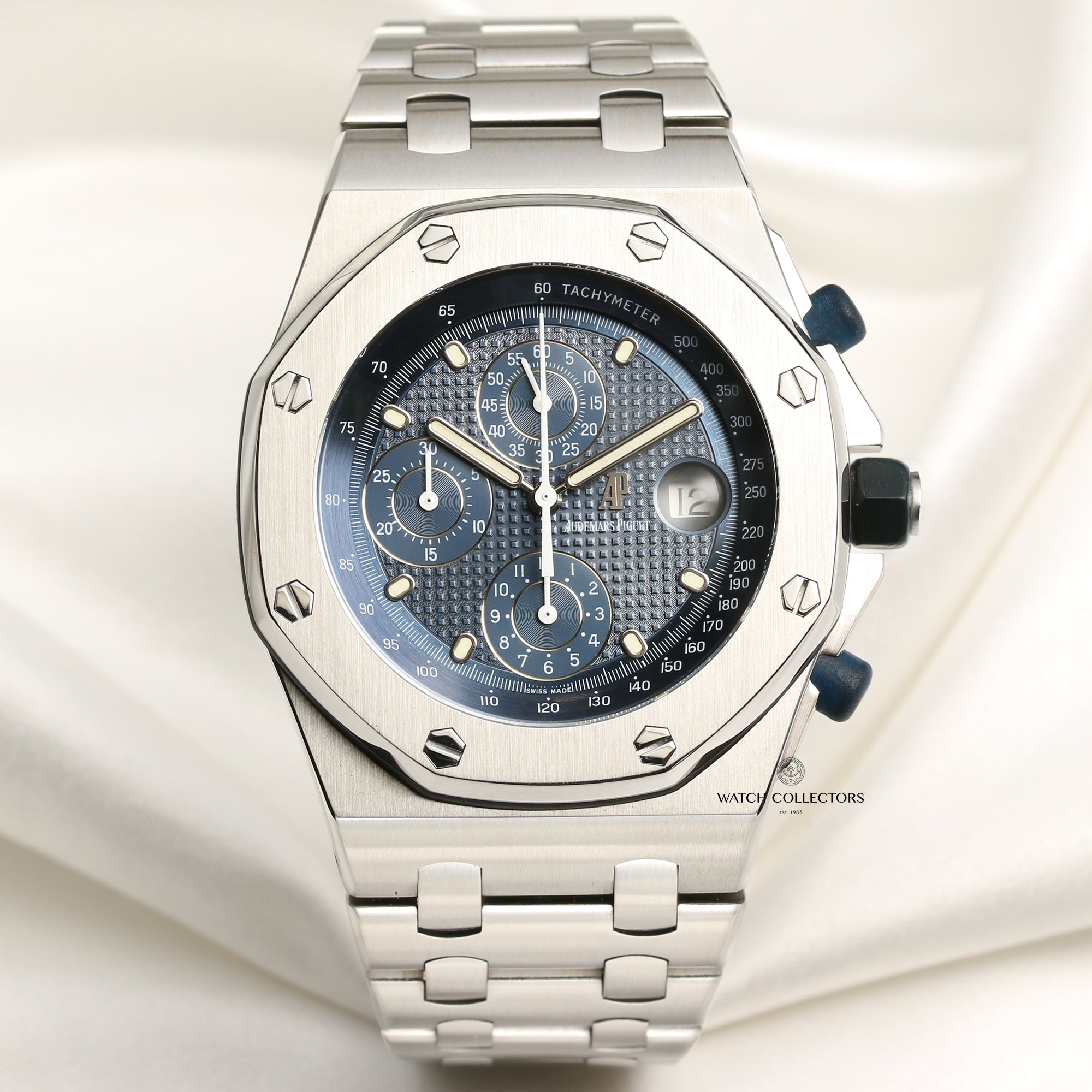 Audemars Piguet Royal Oak Offshore Chronograph Blue Dial Stainless Steel Second Hand Watch Collectors 1