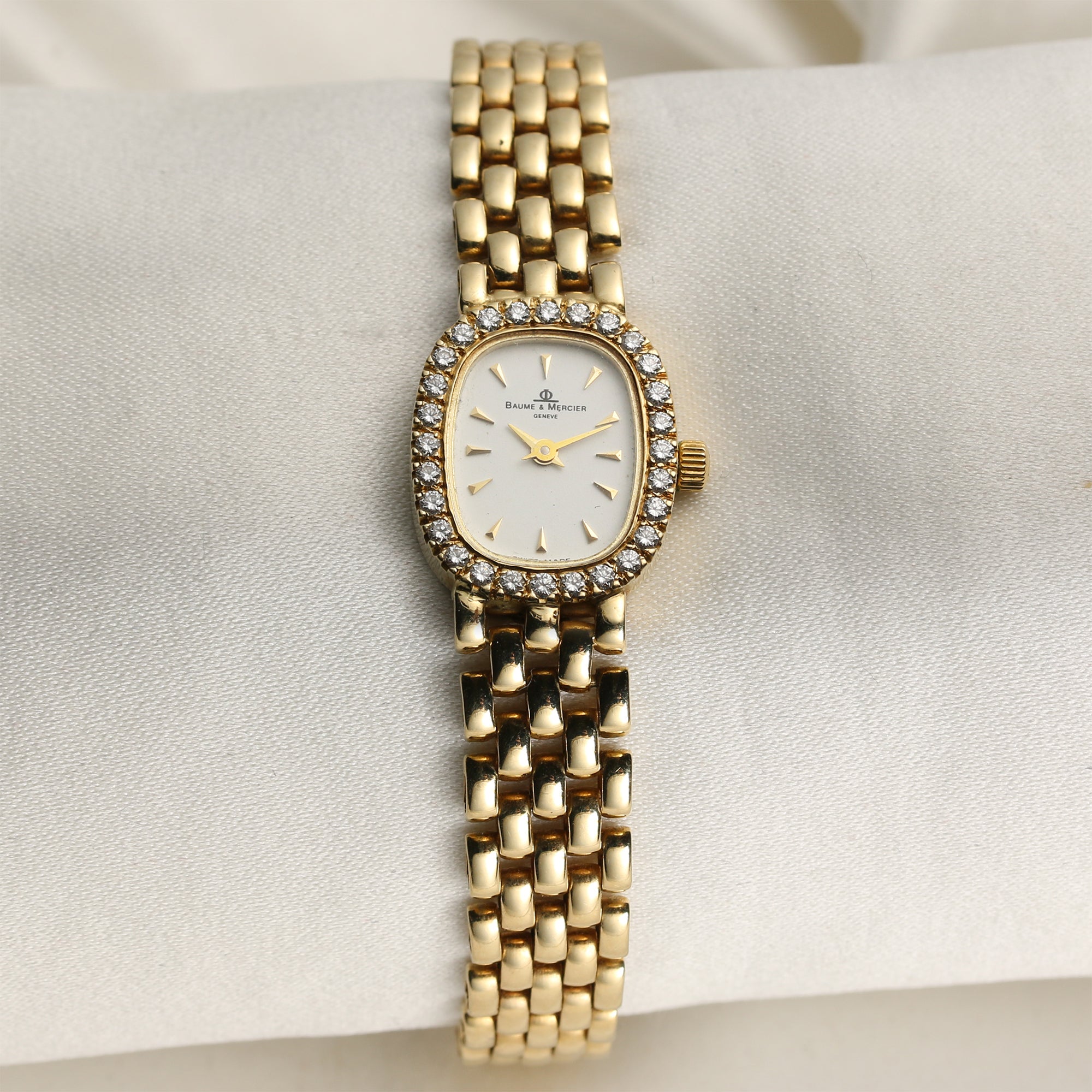 Baume & Mercier 18K Yellow Gold Diamond Bezel Second Hand Watch Collectors 1