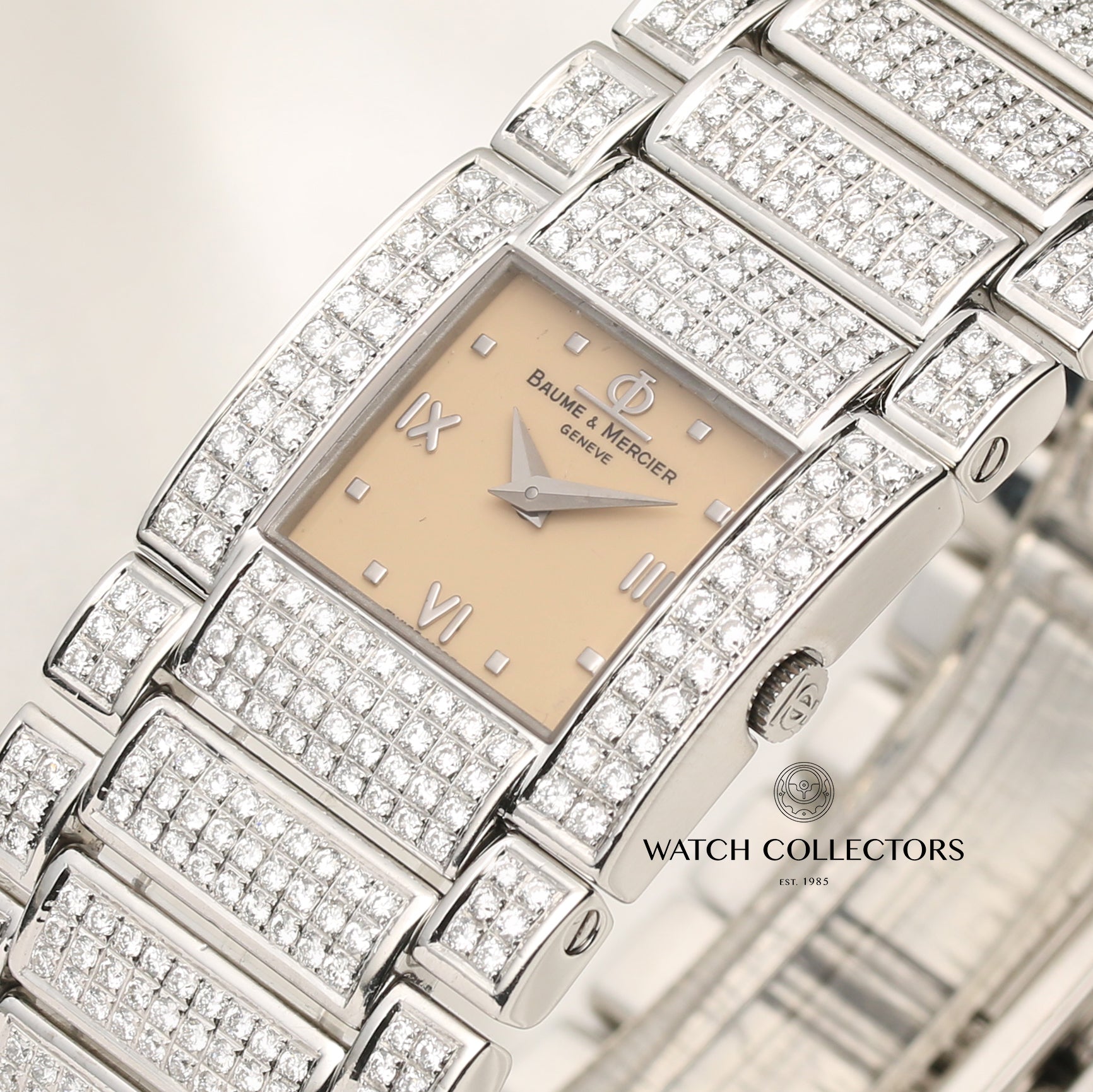 Baume & Mercier Full Diamond Bracelet Second Hand Watch Collectors 4