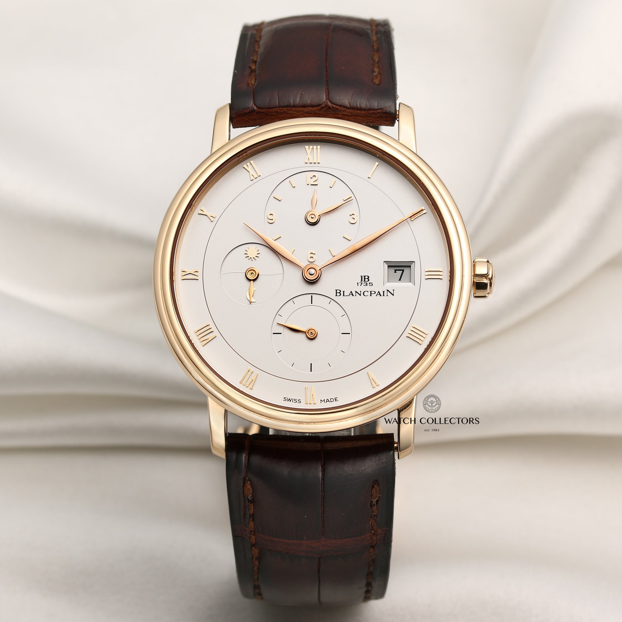 Blancpain Villeret Dual Time 18k Rose Gold Watch Collectors