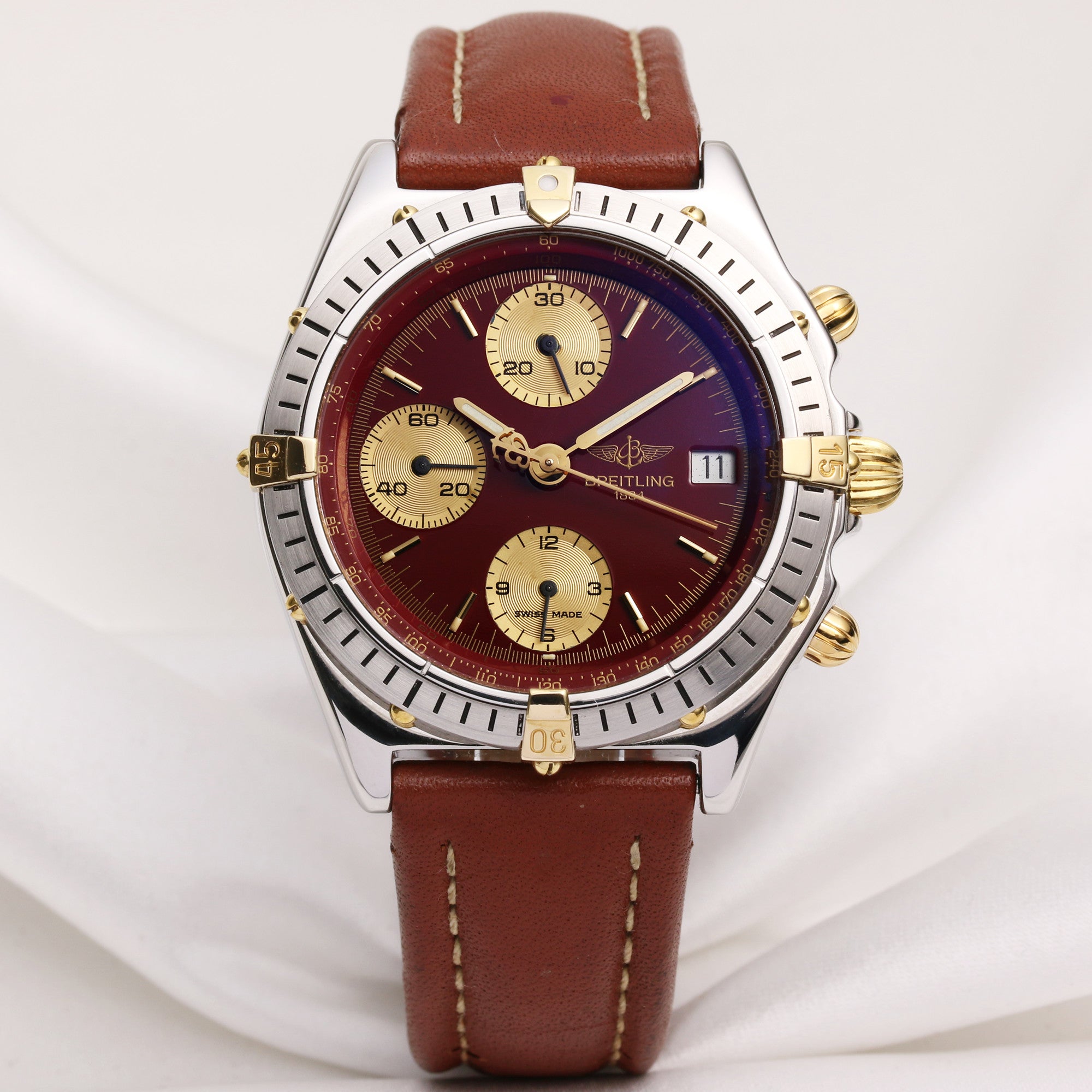 Breitling Chronomat B13048 Steel & Gold Second Hand Watch Collectors 1