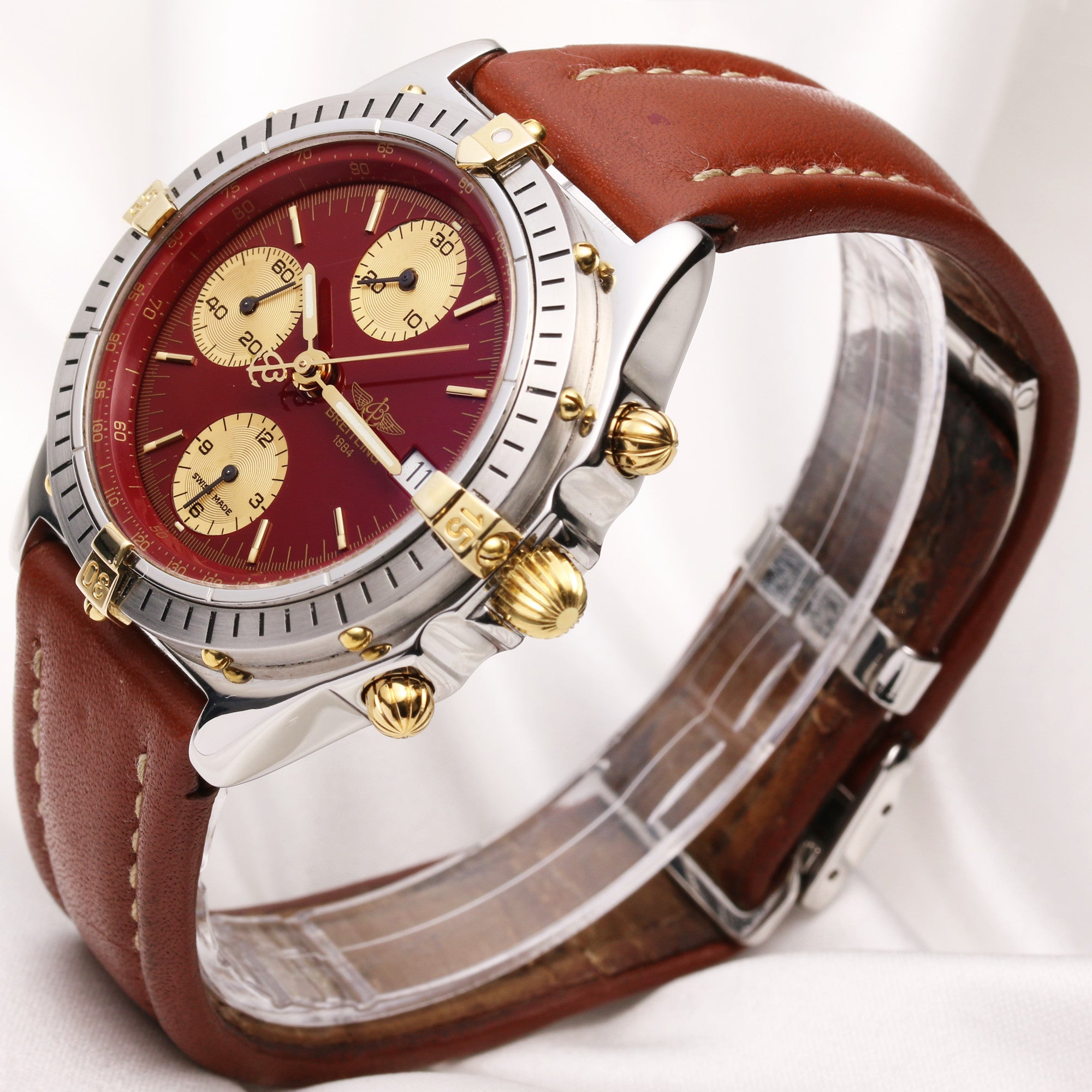 Breitling Chronomat B13048 Steel & Gold Second Hand Watch Collectors 3