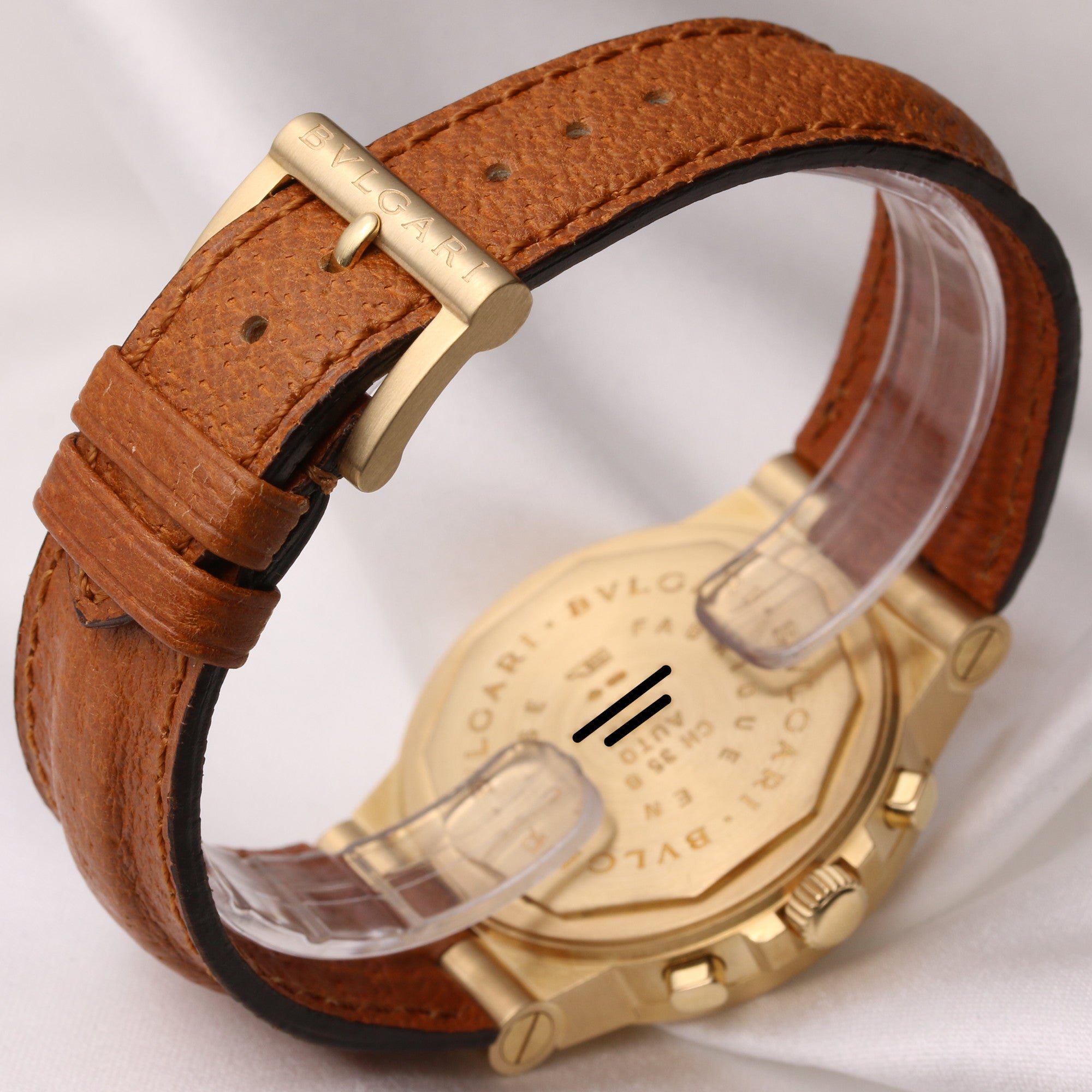 Bulgari Diagono Chronograph CH35G 18K Yellow Gold Second Hand Watch Collectors 1 (5)