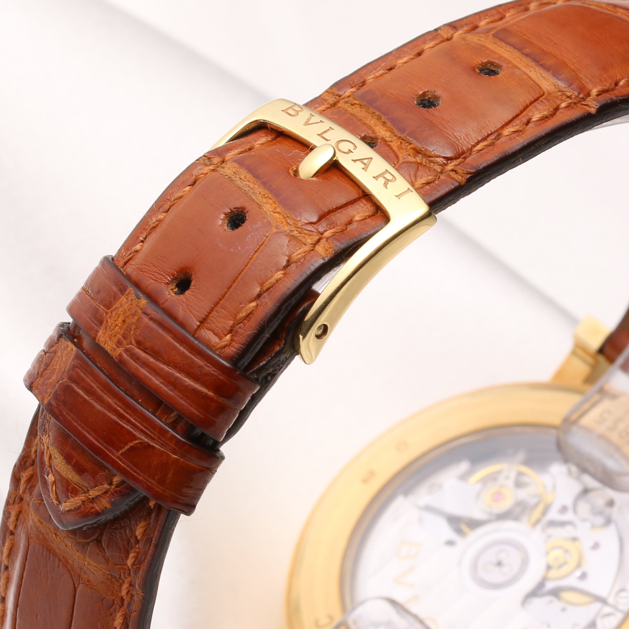 Bvlgari Diagono BB 38 GL AC 18K Yellow Gold Second Hand Watch Collectors (7)