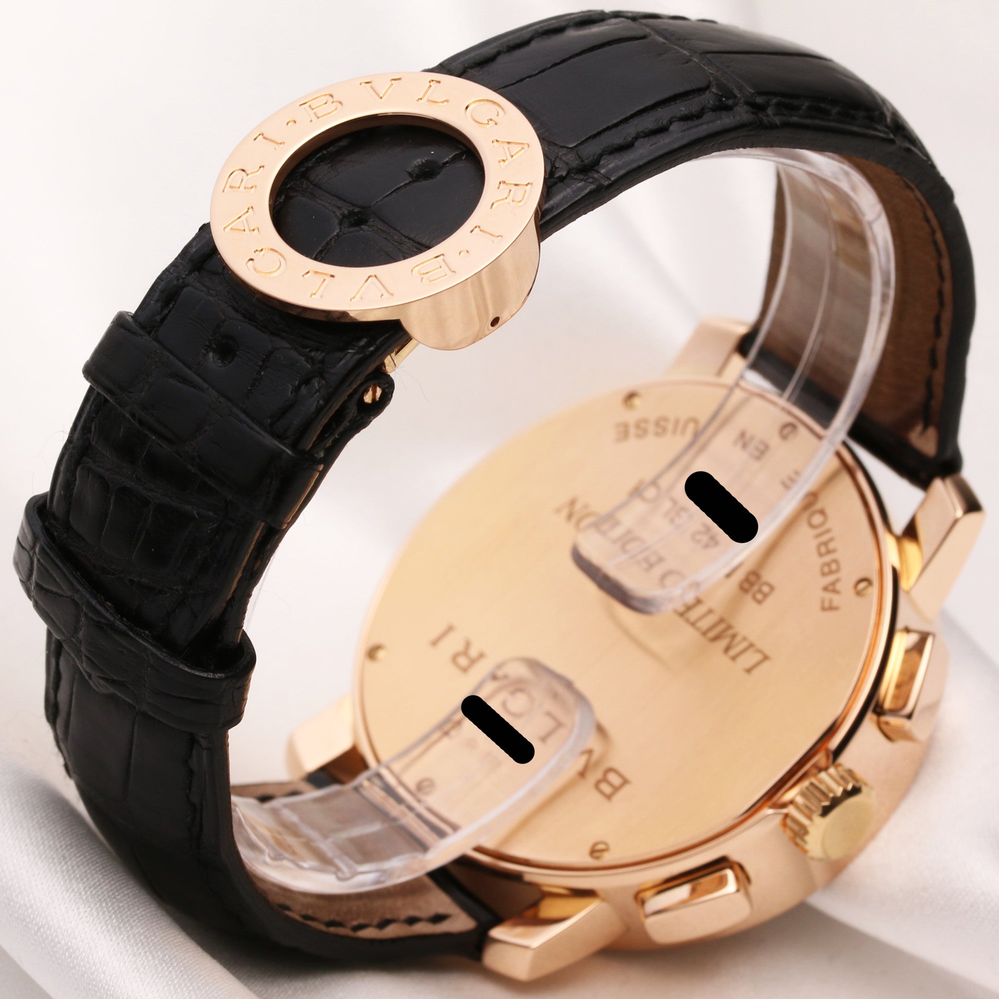 Bvlgari Diagono Limited Ed. BBP42GLCH 18K Rose Gold Second Hand Watch Collectors 5