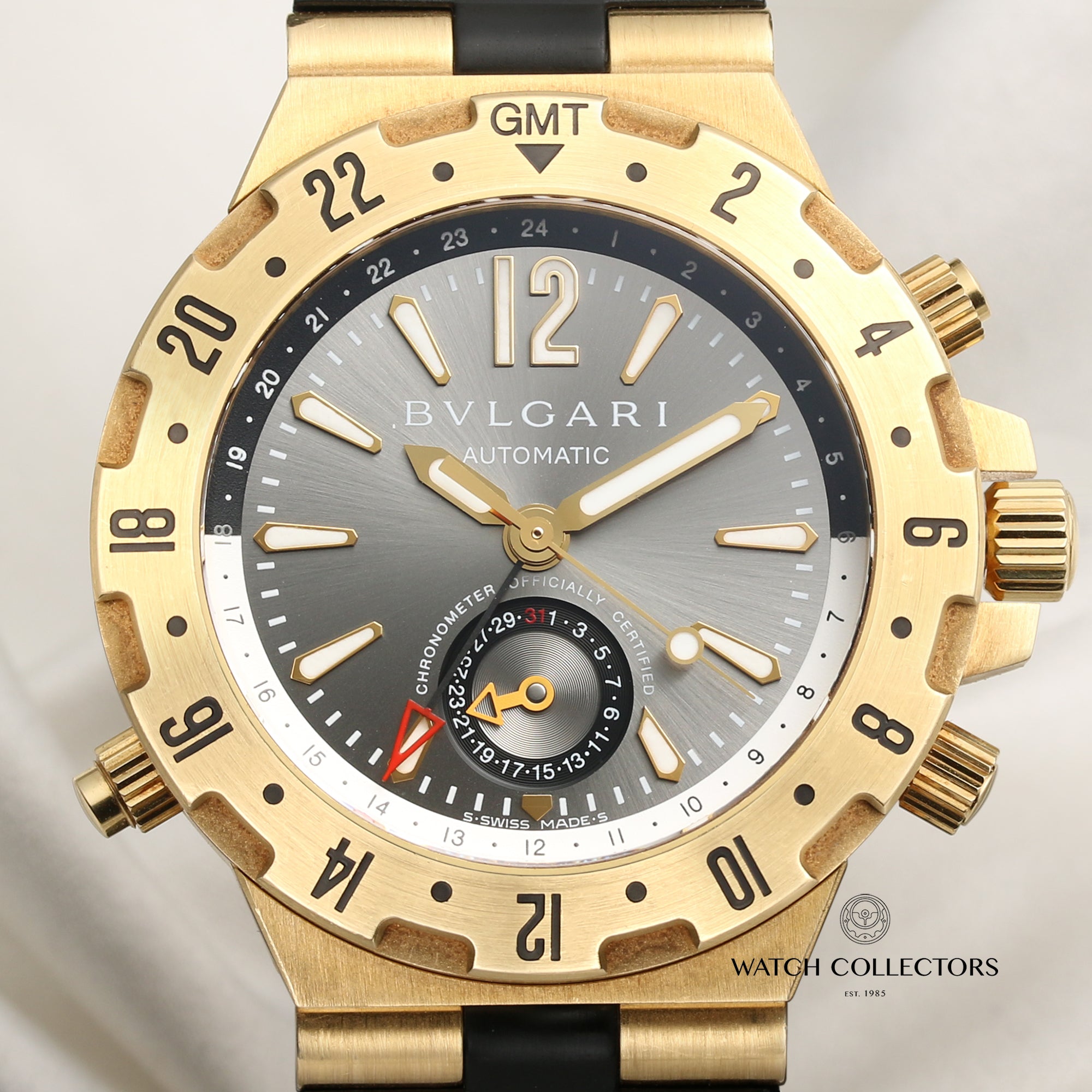 Bvlgari GMT Automatic 18K Yellow Gold Second Hand Watch Collectors 2