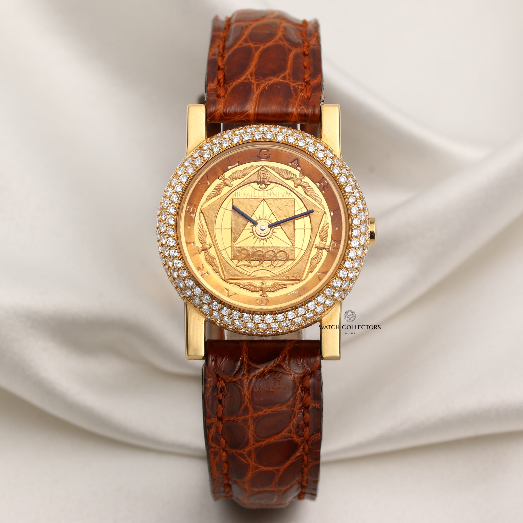 Bvlgari Millenium 18K Yellow Gold Diamond Bezel Second Hand Watch Collectors 1