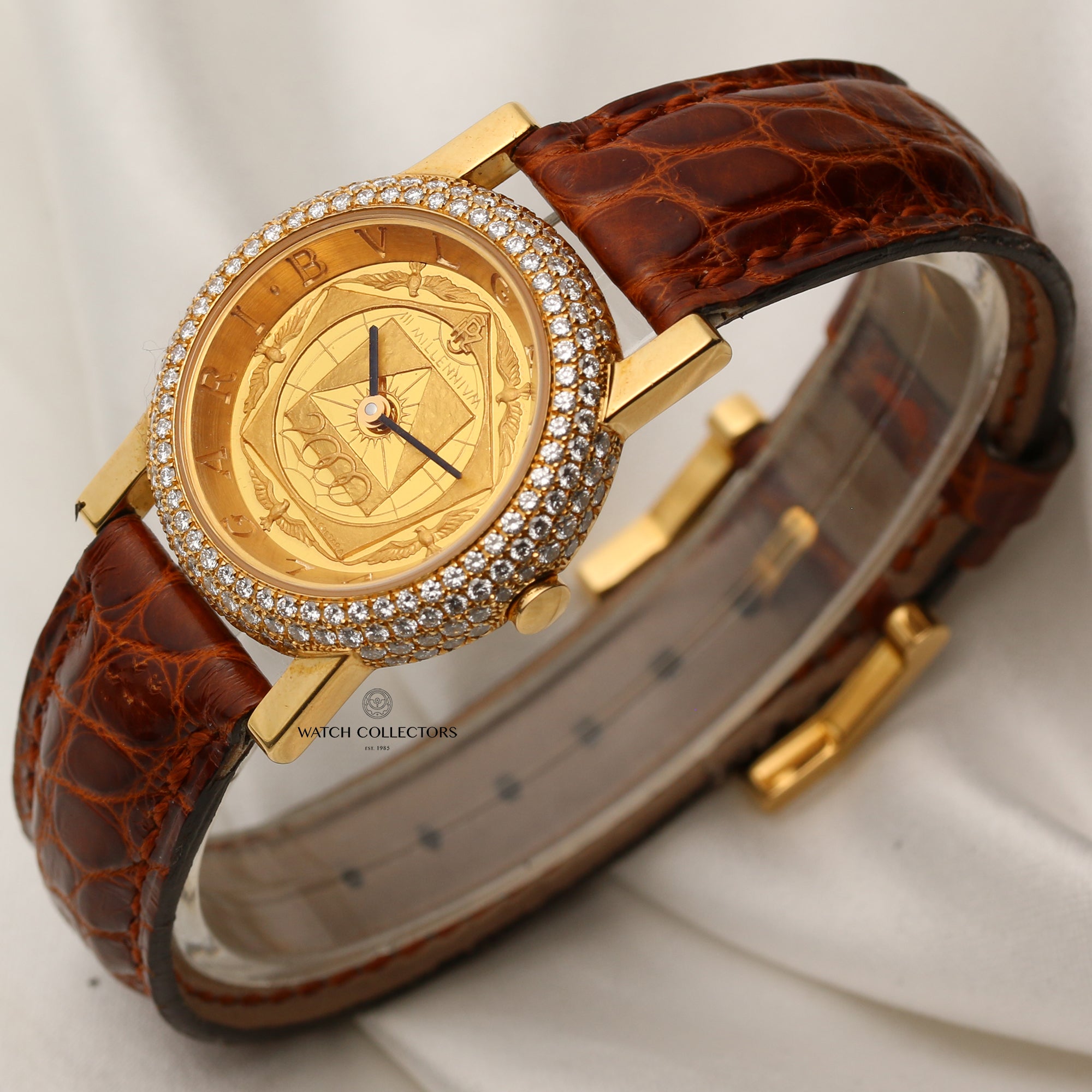 Bvlgari Millenium 18K Yellow Gold Diamond Bezel Second Hand Watch Collectors 3