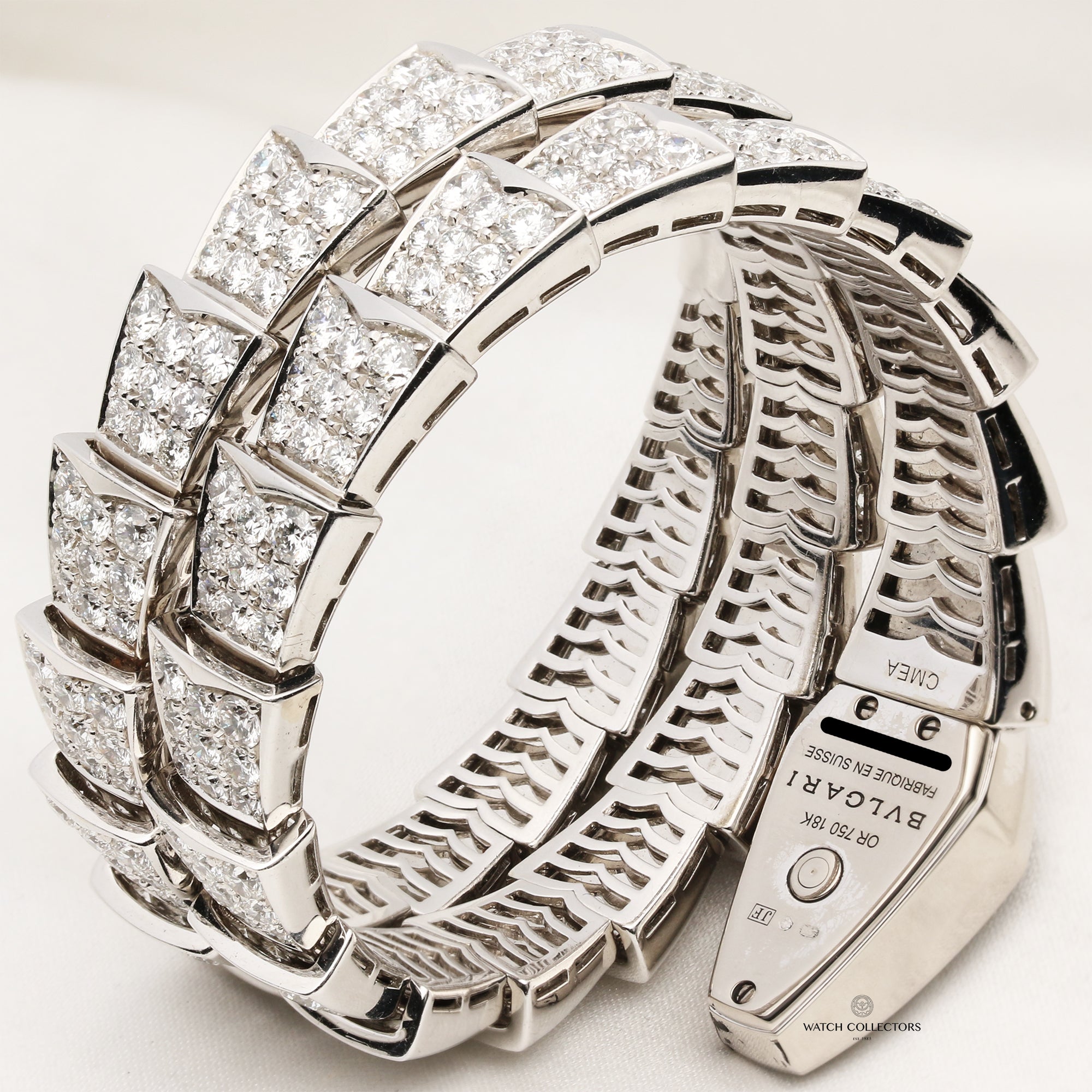Bvlgari Serpenti 18K White Gold Diamond Second Hand Watch Collectors 4