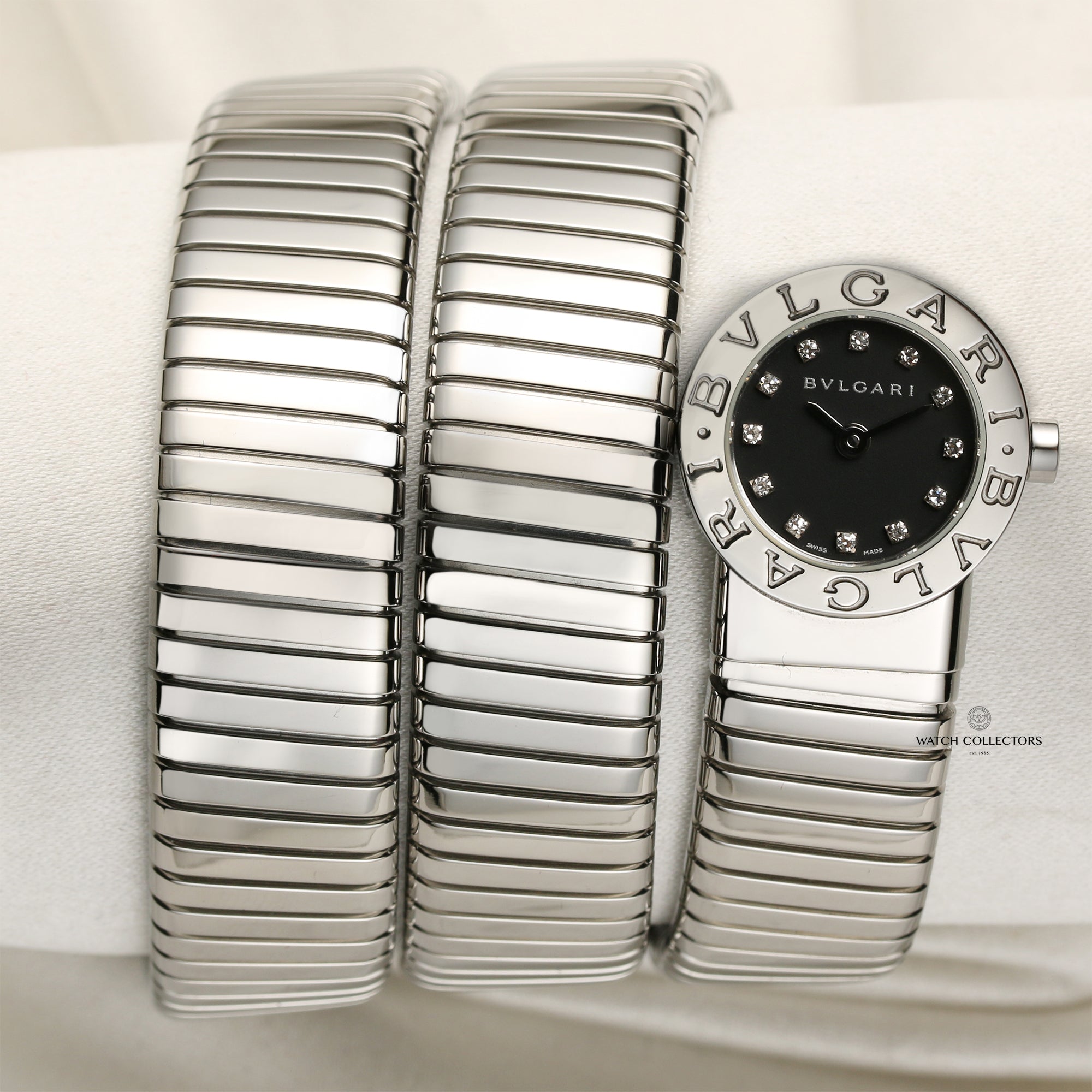 Bvlgari Serpenti Tubogas BB 19 1T S Stainless Steel Diamond Dial