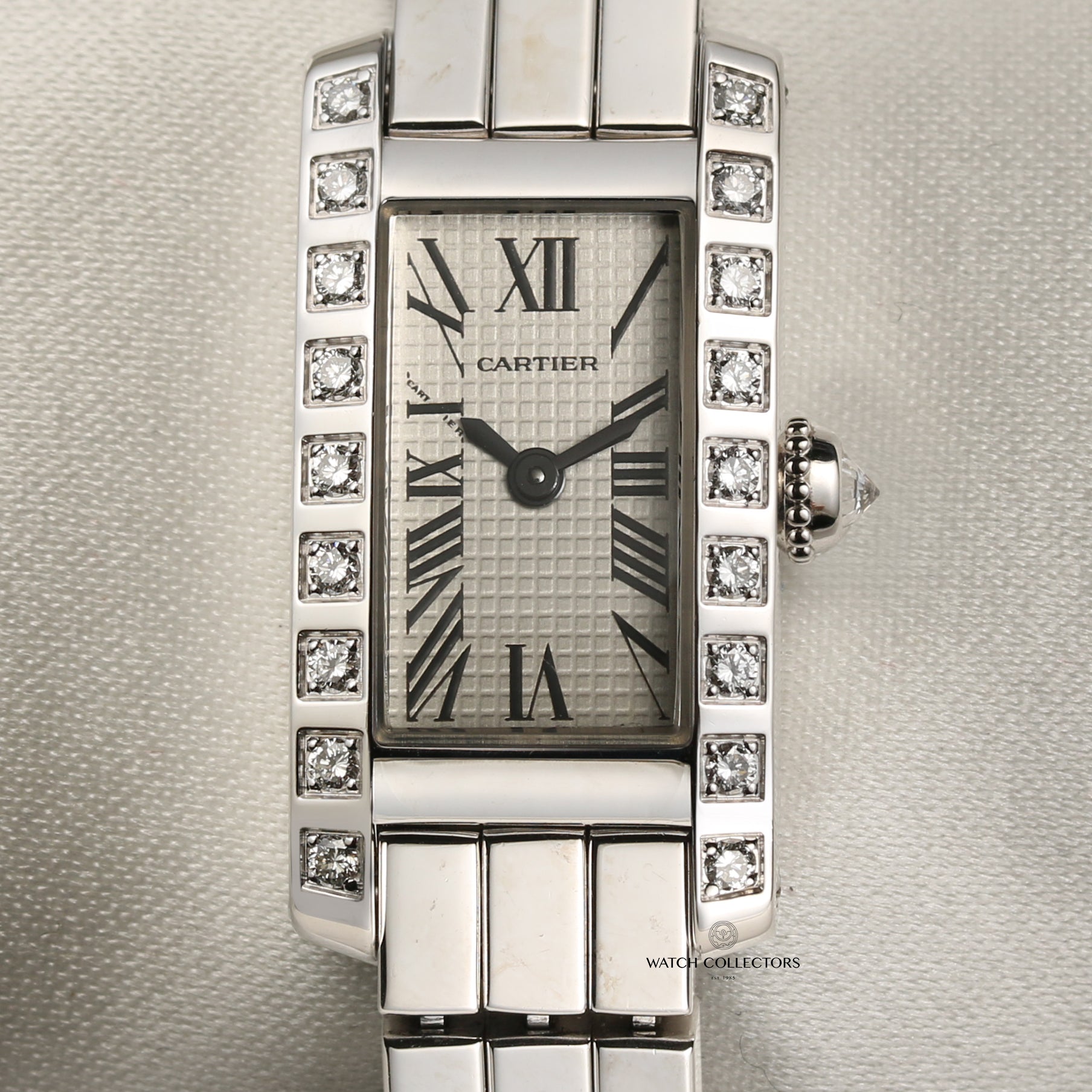 Cartier 18K White Gold Diamond Bezel Second Hand Watch Collectors 2