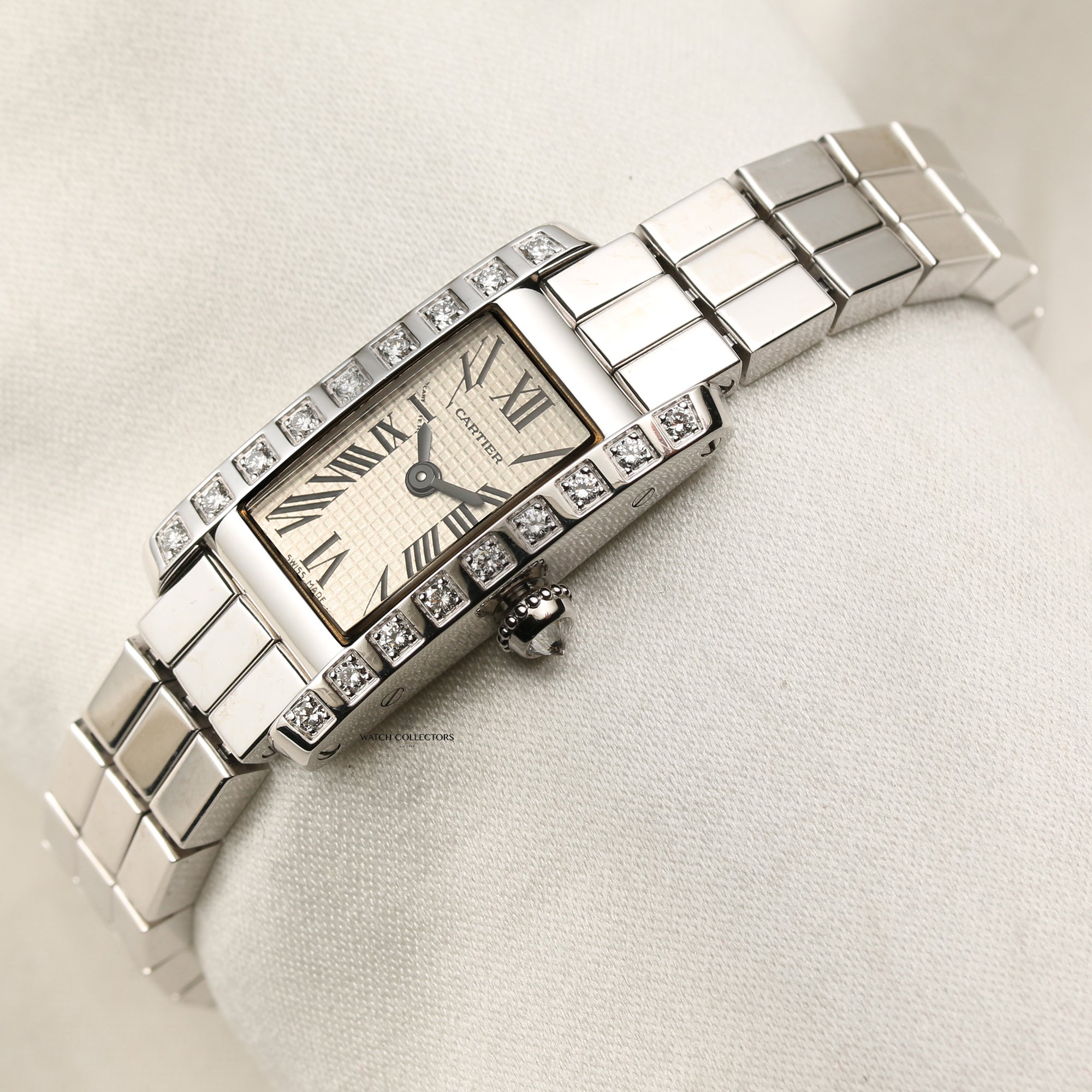 Cartier 18K White Gold Diamond Bezel Second Hand Watch Collectors 3