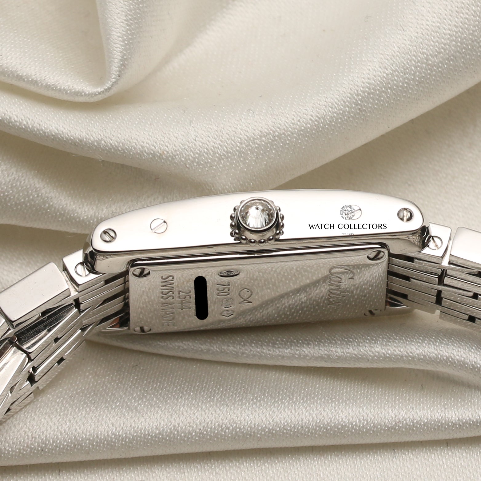 Cartier 18K White Gold Diamond Bezel Second Hand Watch Collectors 5