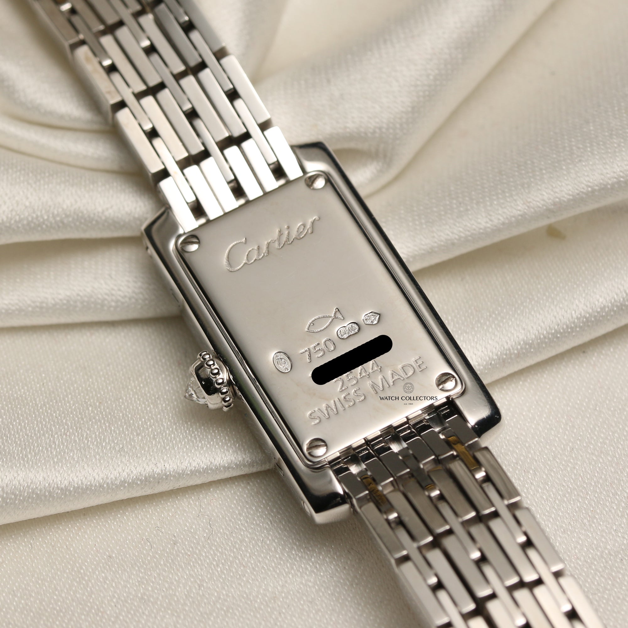 Cartier 18K White Gold Diamond Bezel Second Hand Watch Collectors 7