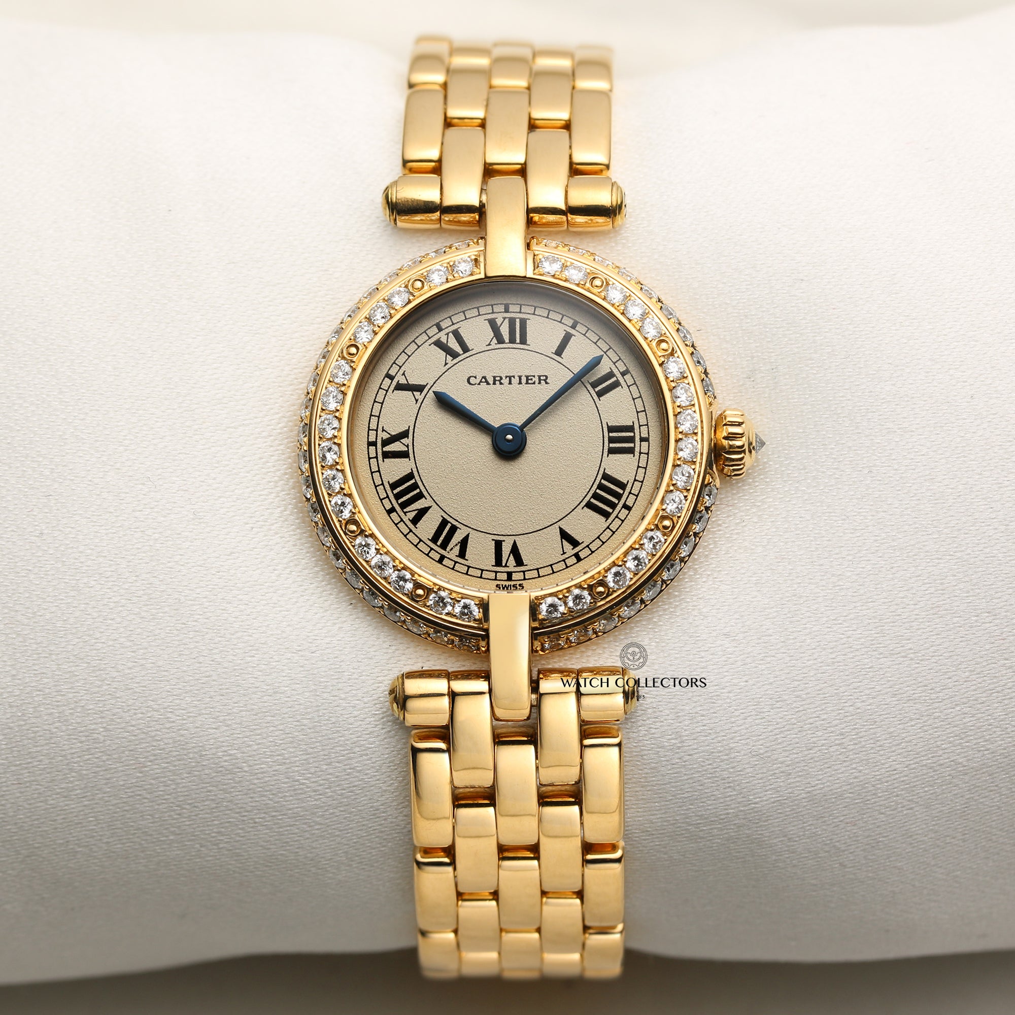 Cartier 18K Yellow Gold Diamond Bezel Second Hand Watch Collectors 1
