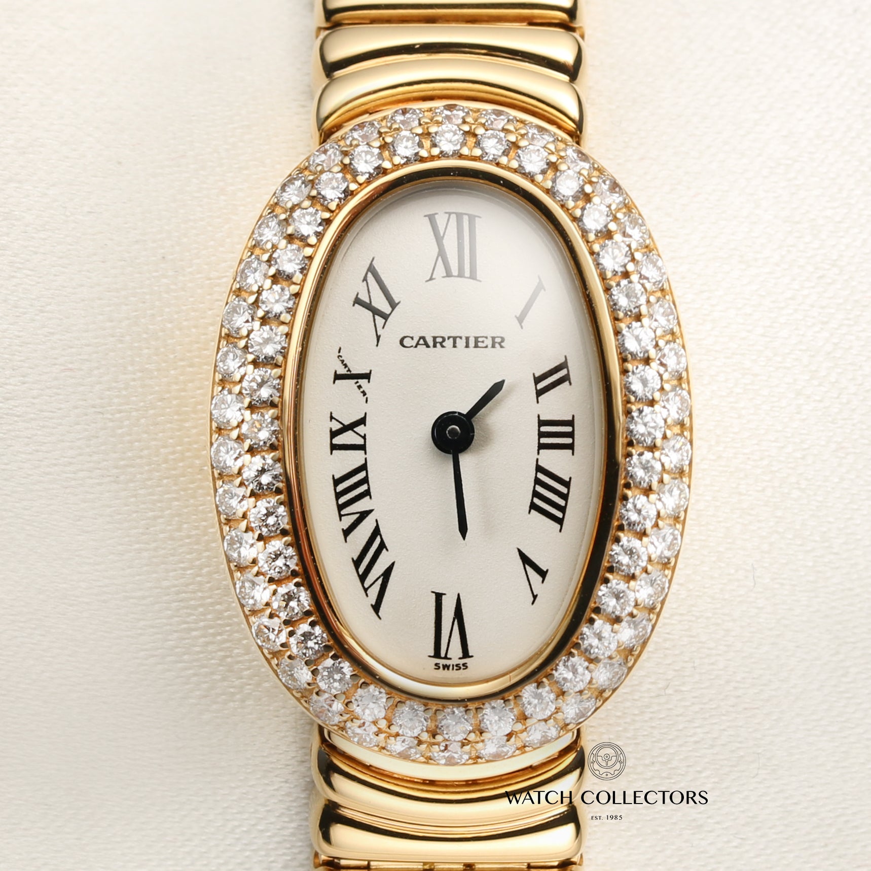 Cartier 18K Yellow Gold Diamond Bezel Second Hand Watch Collectors 2