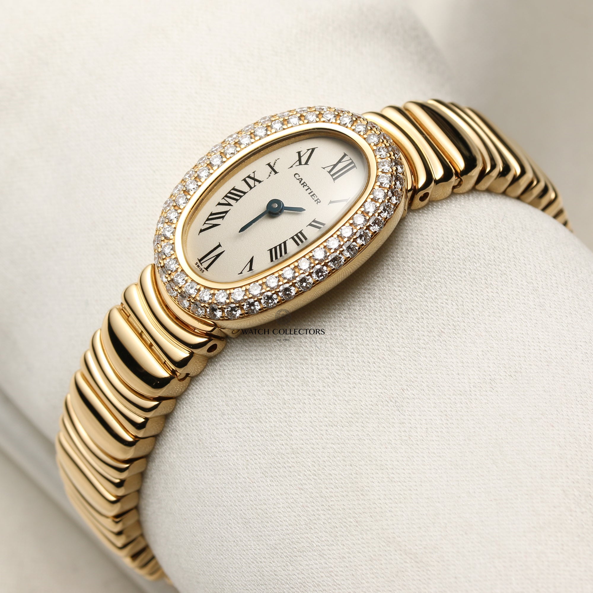 Cartier 18K Yellow Gold Diamond Bezel Second Hand Watch Collectors 3
