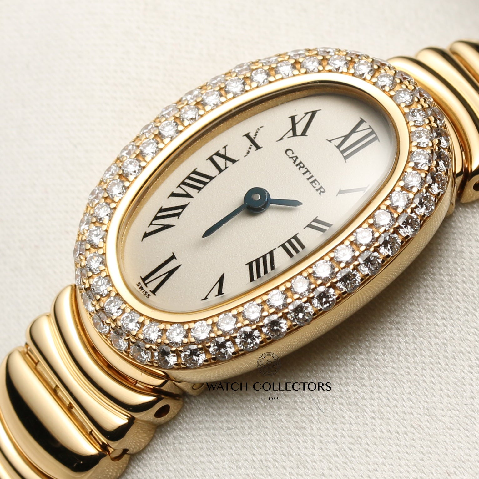 Cartier 18K Yellow Gold Diamond Bezel Second Hand Watch Collectors 4
