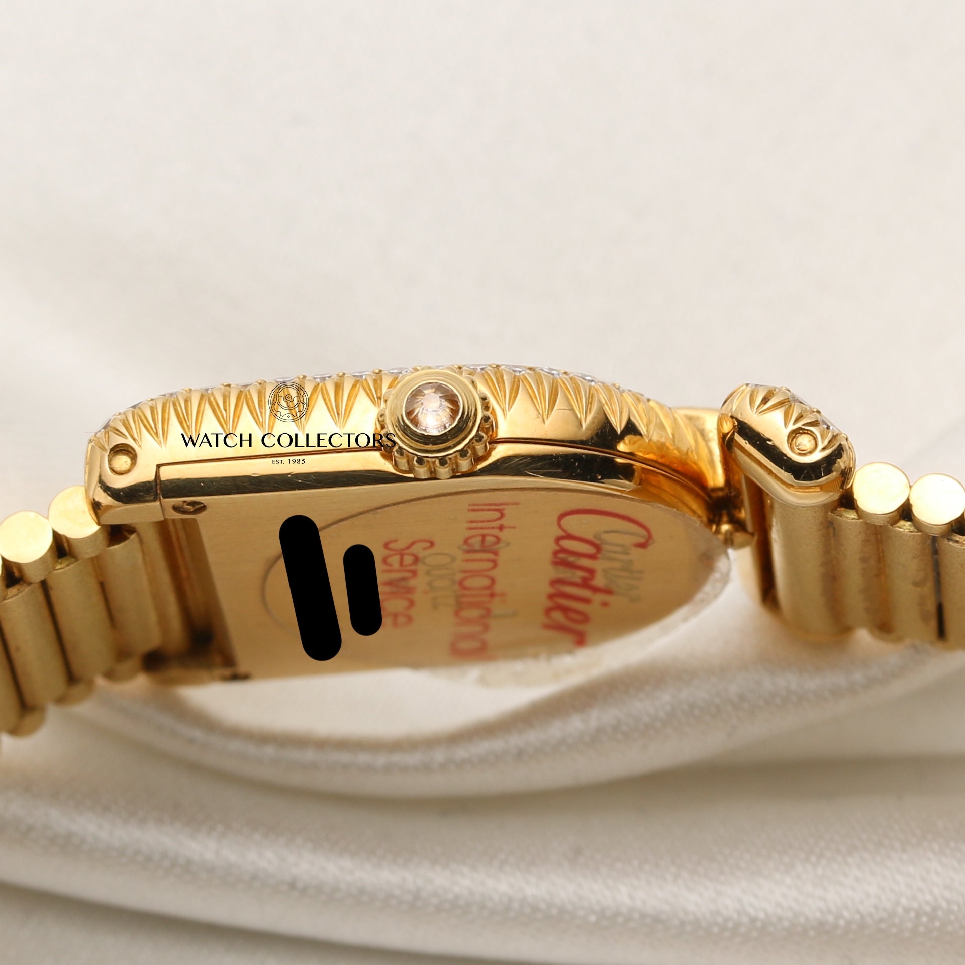Cartier 18K Yellow Gold Diamond Bezel Shoulders Second Hand Watch Collectors 6