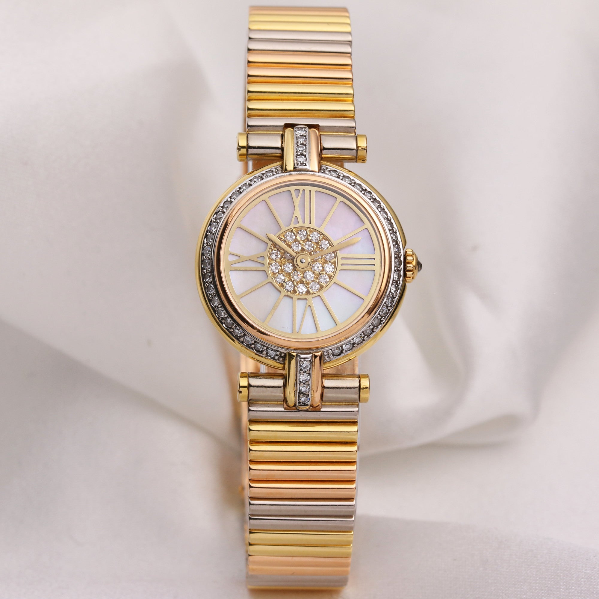 Cartier 18K Yellow Gold MOP Diamond Dial & Bezel Second Hand Watch Collectors (1)