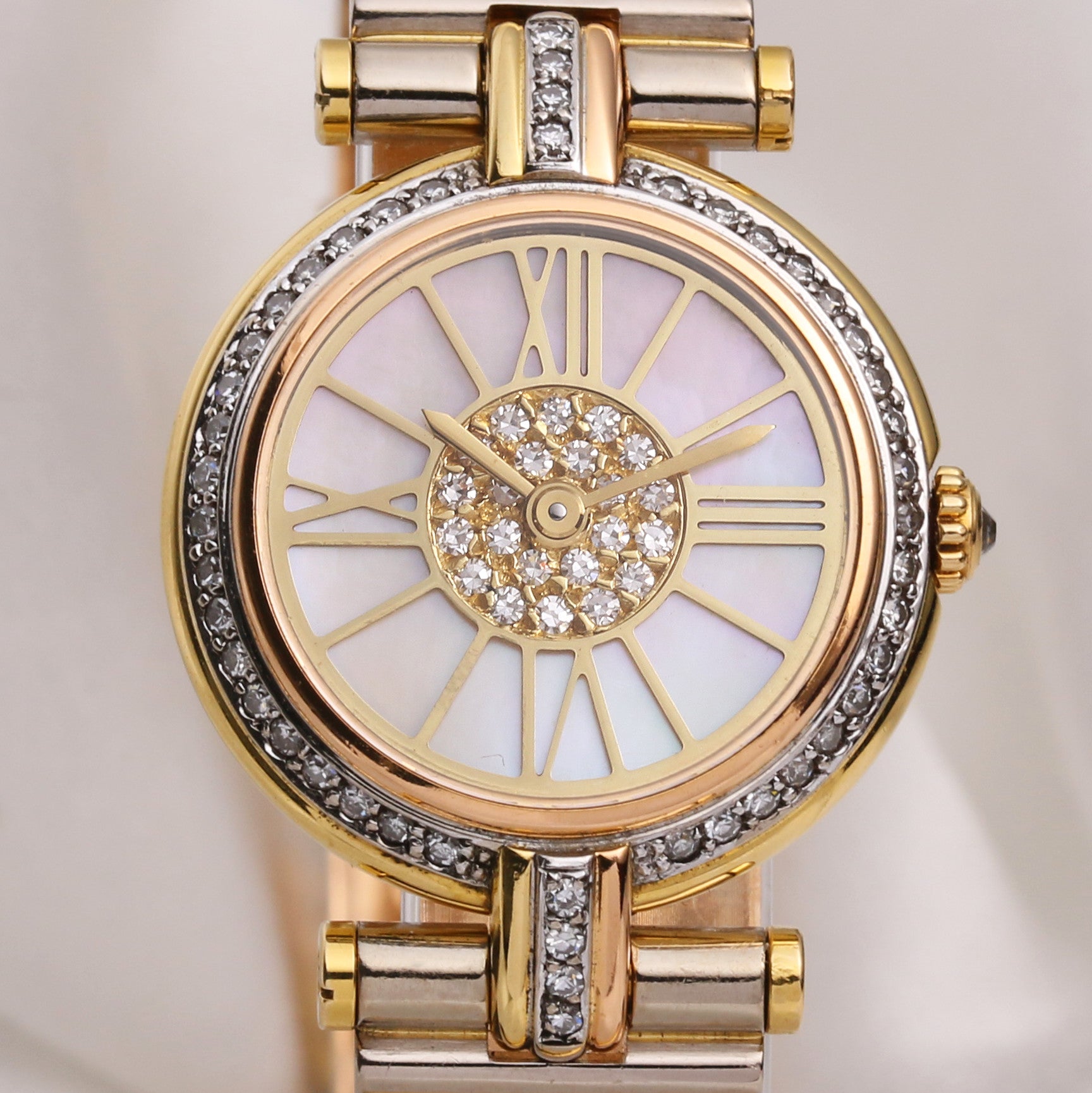 Cartier 18K Yellow Gold MOP Diamond Dial & Bezel Second Hand Watch Collectors (2)