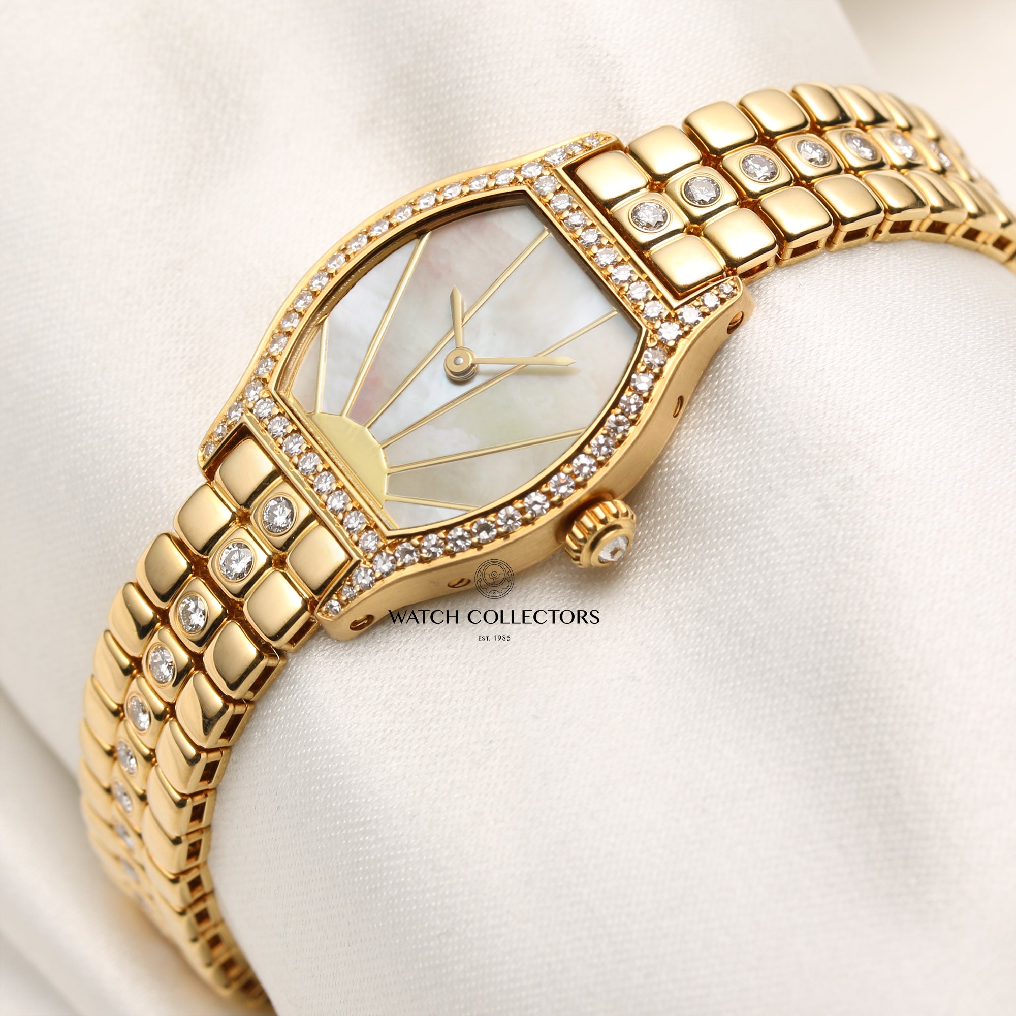 Cartier 18K Yellow Gold MOP Diamond Second Hand Watch Collectors 3