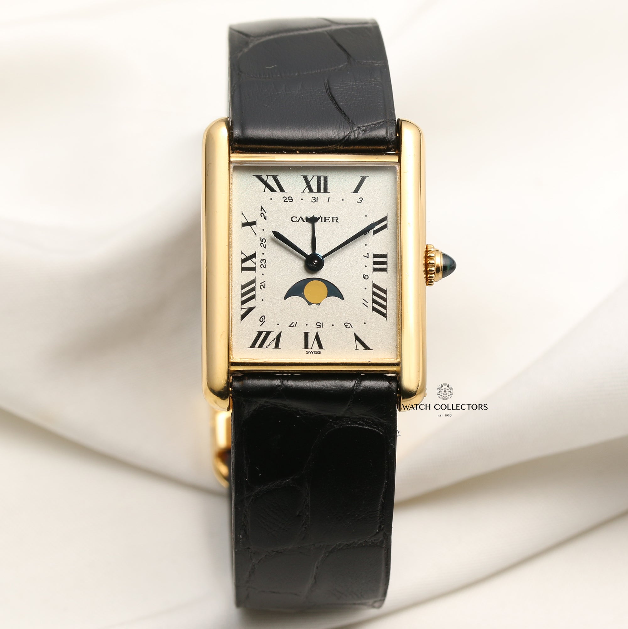 Cartier Tank Quartz Moonphase 18k Yellow gold