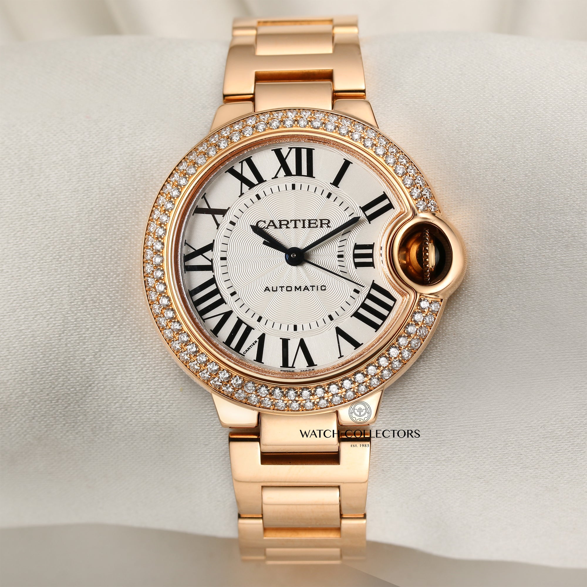 Cartier Ballon Bleu 18K Rose Gold Diamond Second Hand Watch Collectors 1
