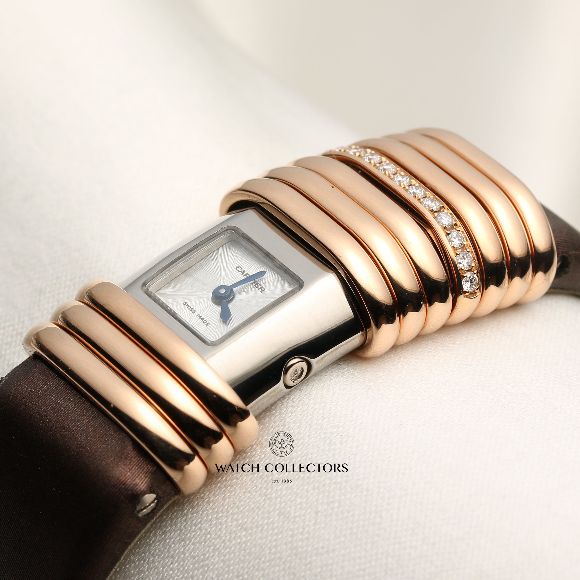 Cartier Declaration 18K Rose Gold Stainless Steel Diamonds Second Hand Watch Collectors 3
