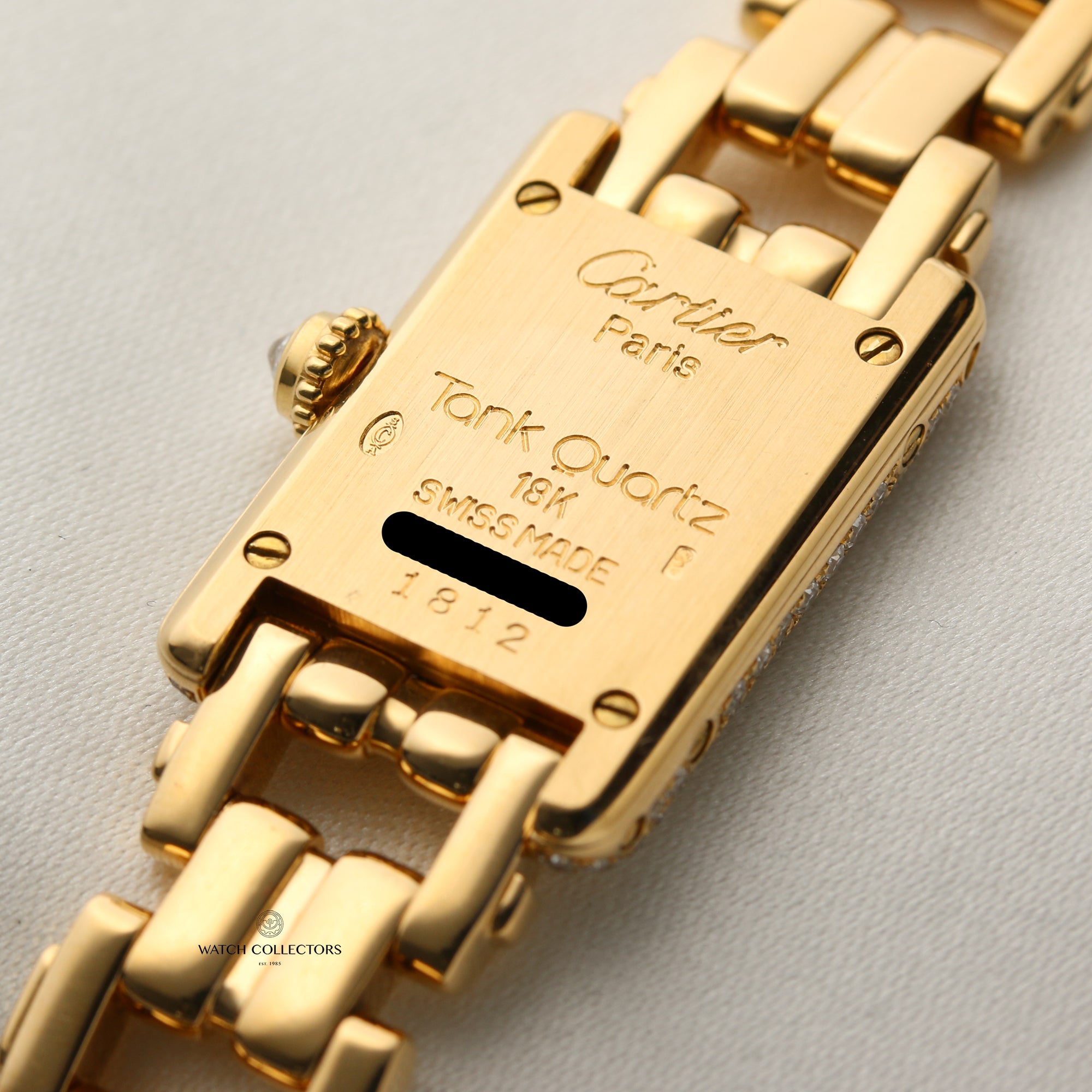 Cartier Lady Tank 1412 Diamond Bezel 18K Yellow Gold Second Hand Watch Collectors 5
