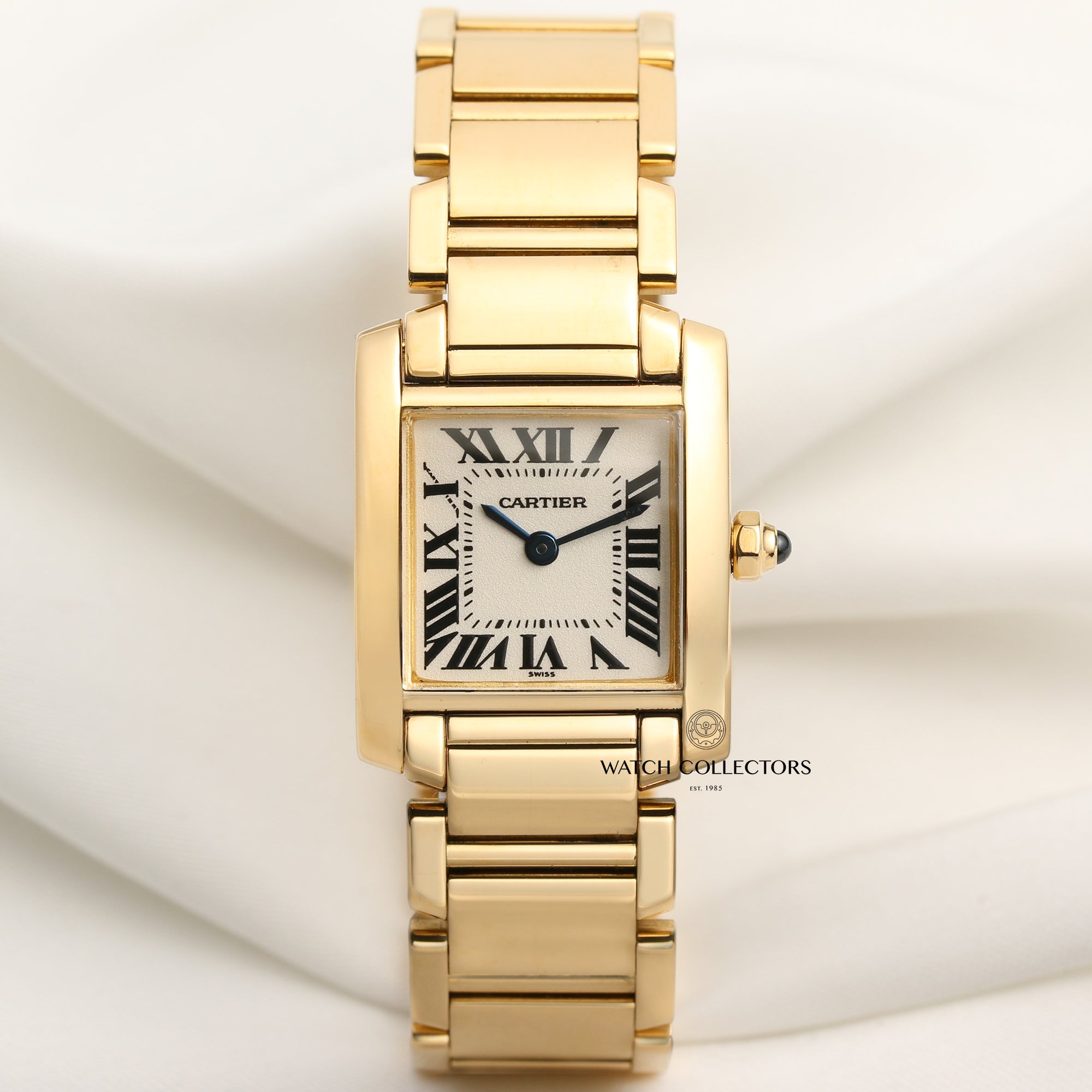 Cartier Lady Tank Francaise 18K Yellow Gold Second Hand Watch Collectors 1