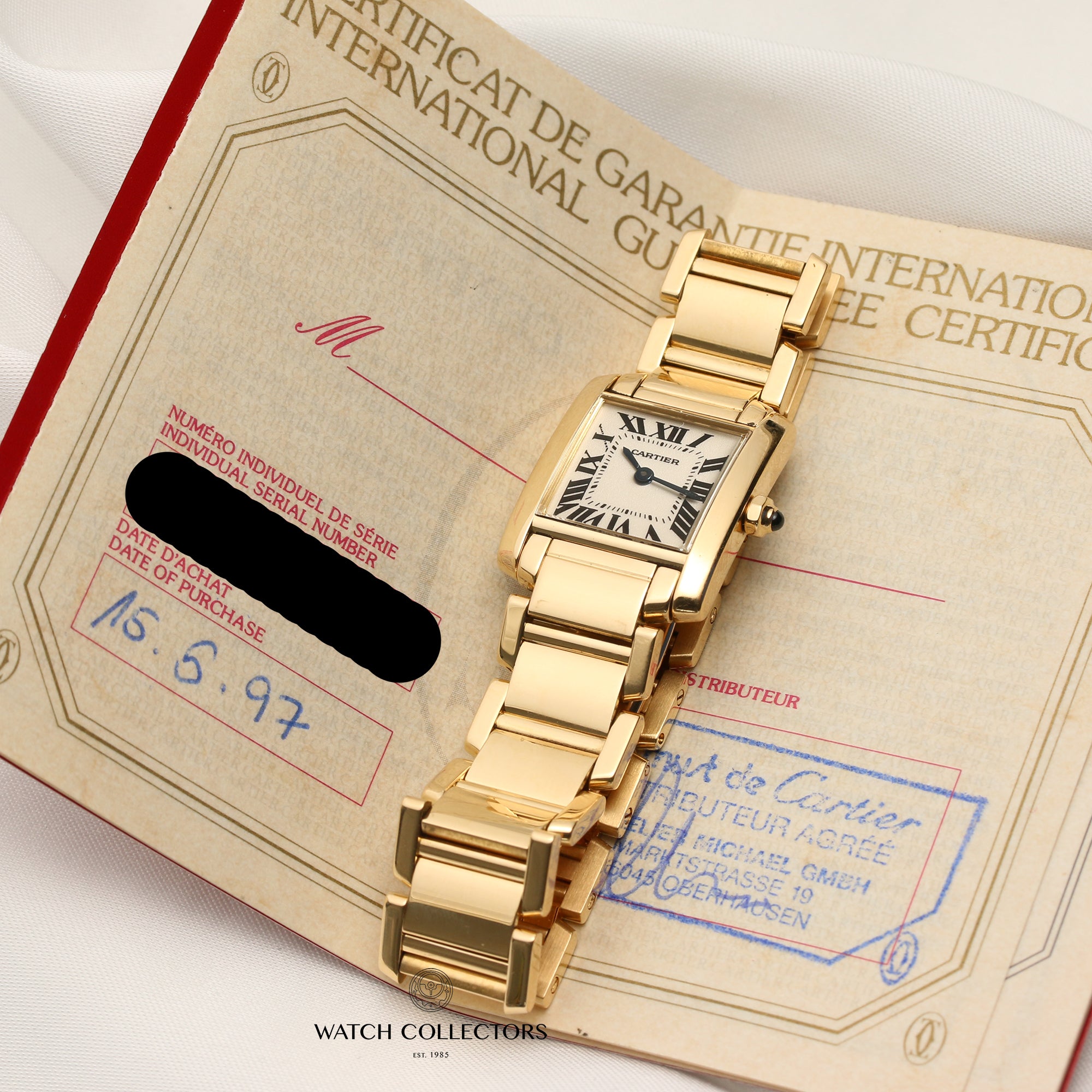 Cartier Lady Tank Francaise 18K Yellow Gold Second Hand Watch Collectors 7