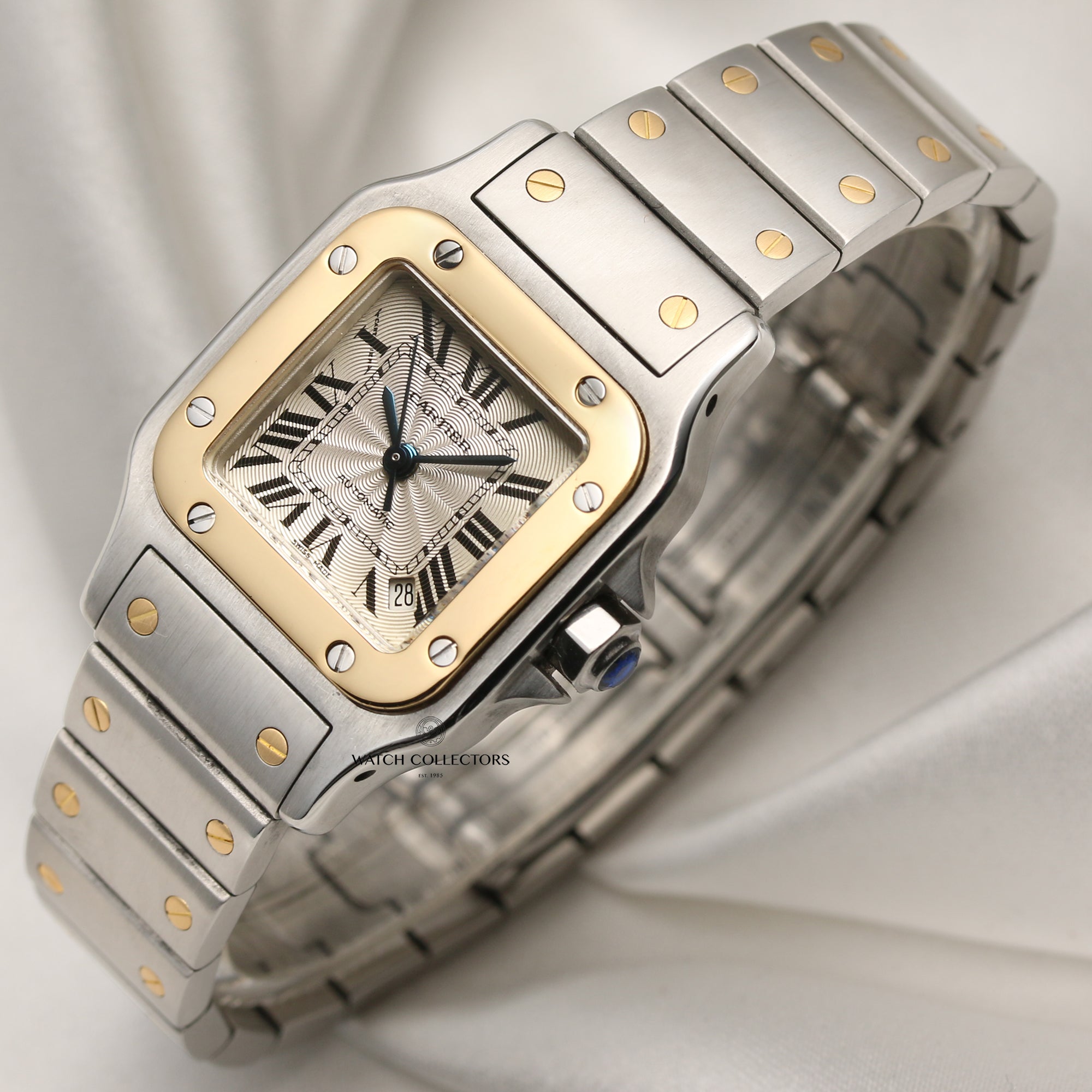 Cartier Midsize Santos Steel & Gold Second Hand Watch Collectors 3