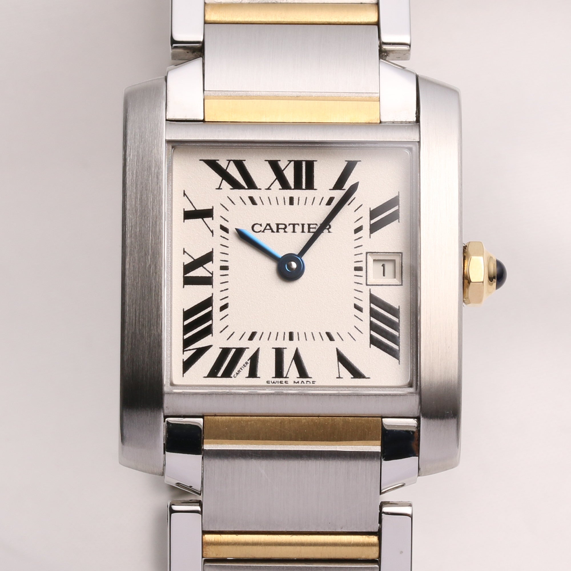 Cartier Midsize Tank Francaise 2465 Steel & Gold 551 Second Hand Watch Collectors 2