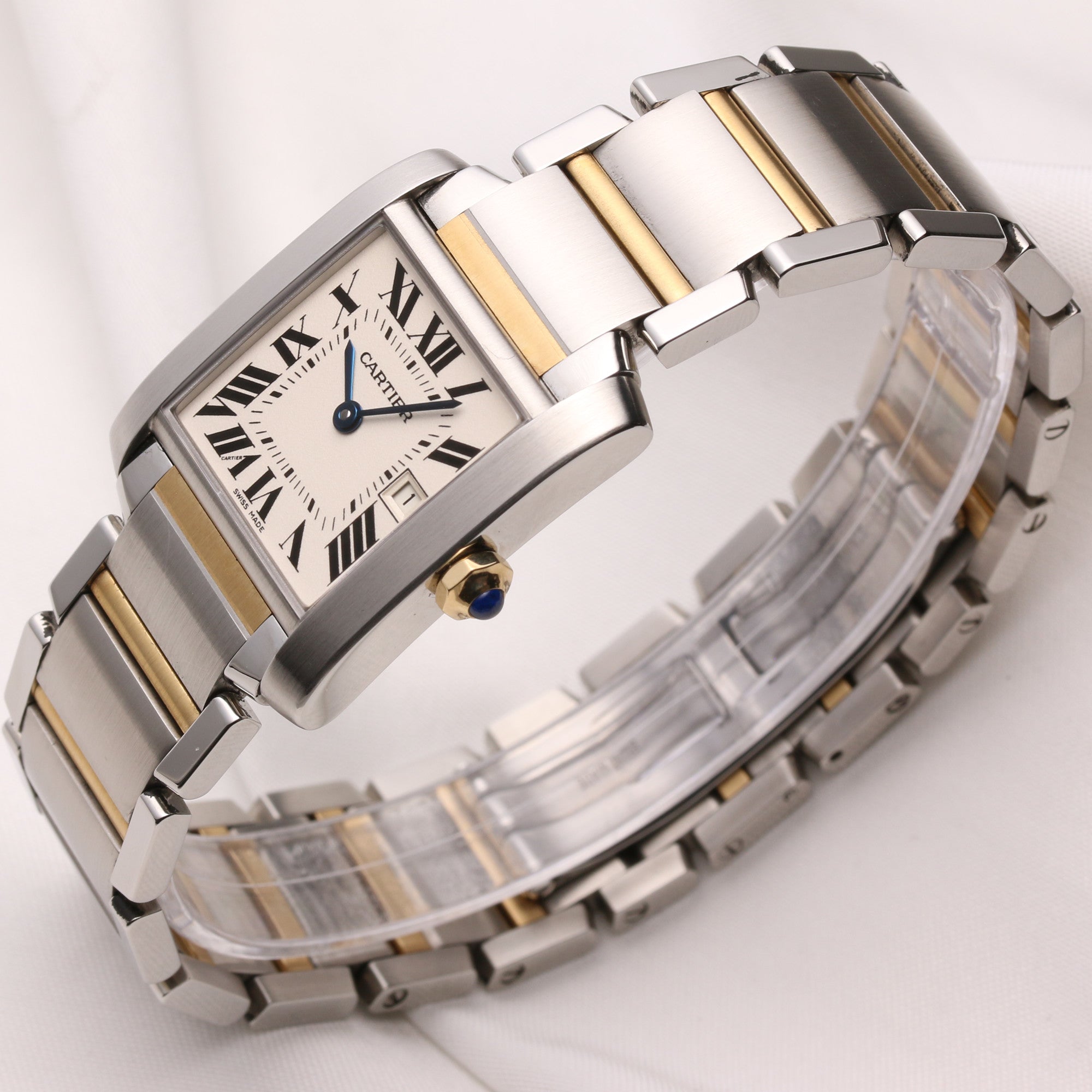 Cartier Midsize Tank Francaise 2465 Steel & Gold 551 Second Hand Watch Collectors 3