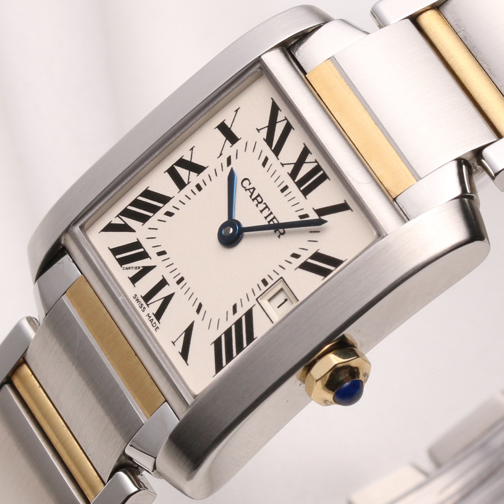Cartier Midsize Tank Francaise 2465 Steel & Gold 551 Second Hand Watch Collectors 4