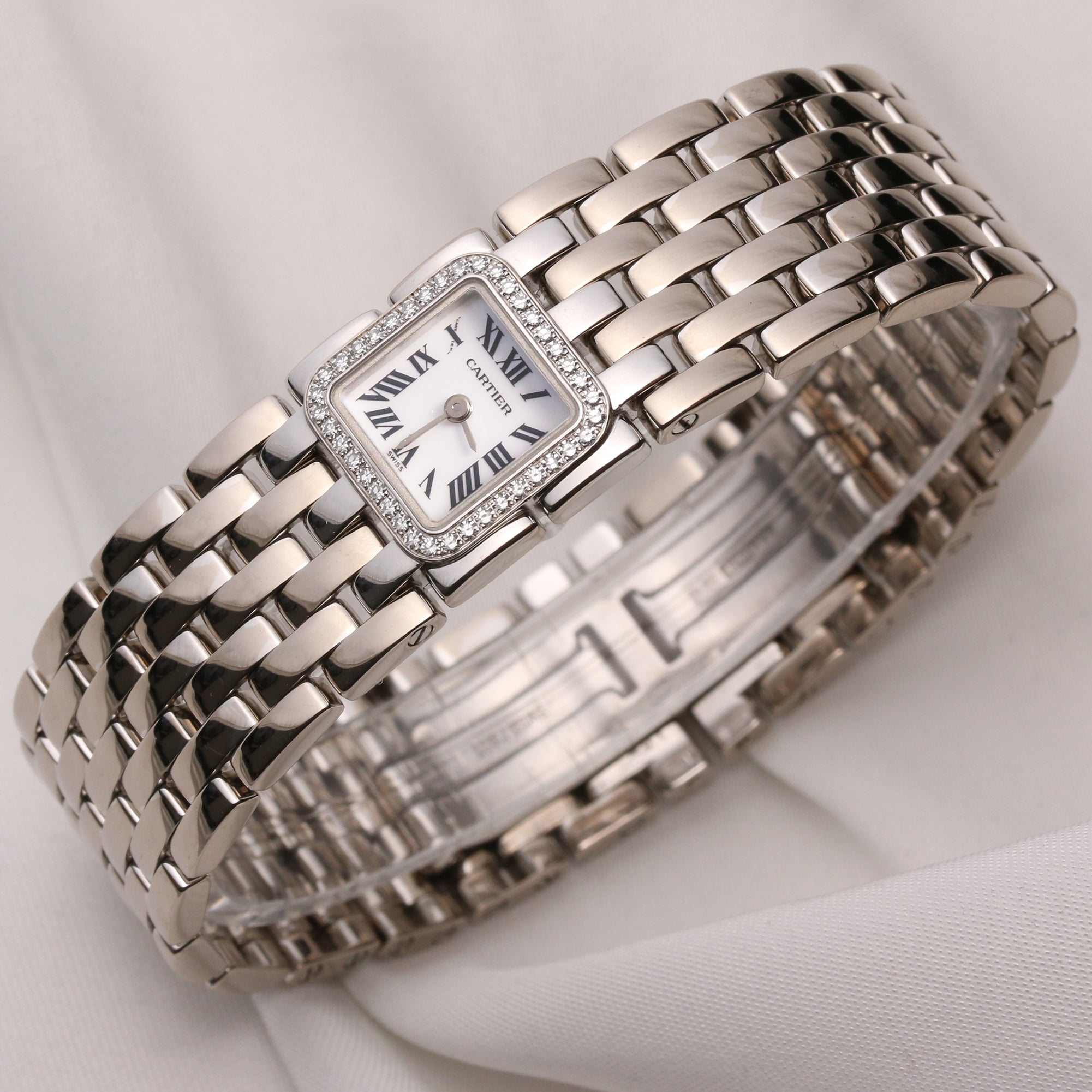 Cartier Panthere 18K White Gold Diamond Second Hand Watch Collectors 3