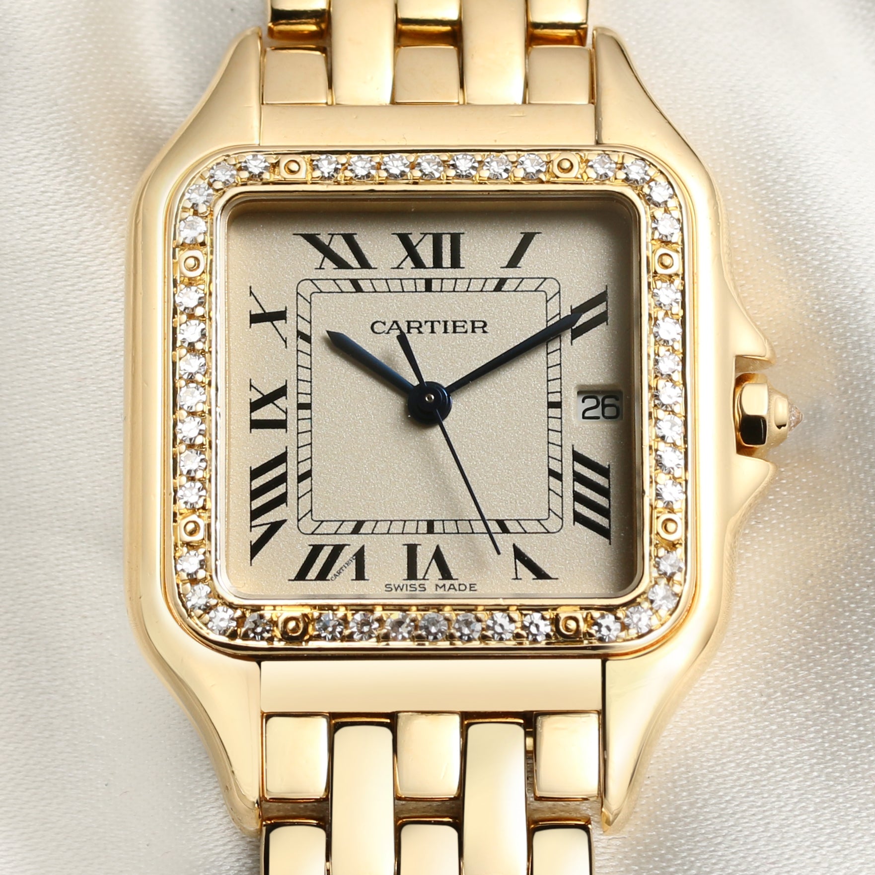 Cartier Panthere 18K Yellow Gold Diamond Second Hand Watch Collectors 2