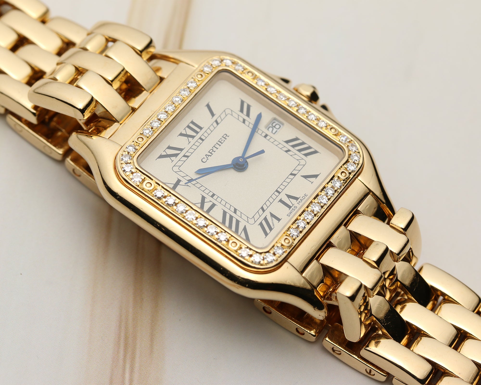 Cartier Panthere 18K Yellow Gold Diamond Second Hand Watch Collectors 3