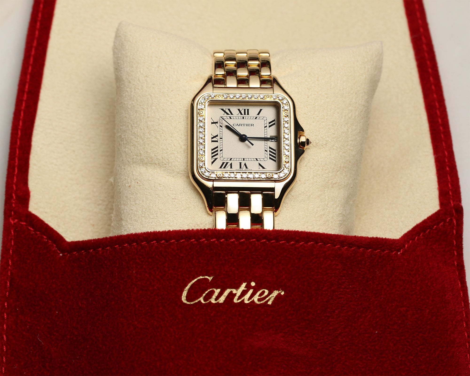 Cartier Panthere 18K Yellow Gold Diamond Second Hand Watch Collectors 7