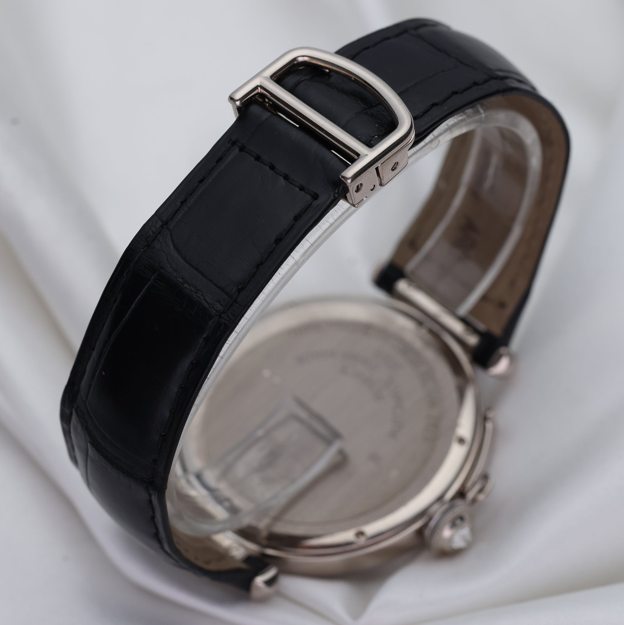 Cartier Pasha 18K White Gold Diamond Bezel Second Hand Watch Collectors 8