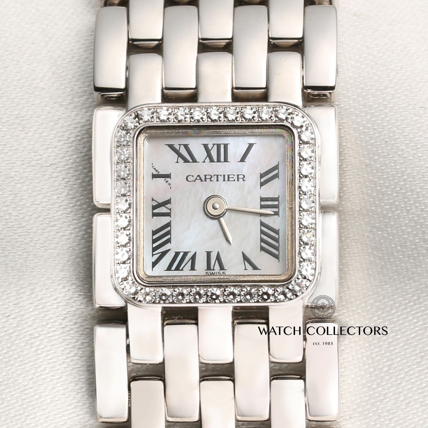 Cartier Ruben 18K White Gold MOP Diamond Bezel Second Hand Watch Collectors 2
