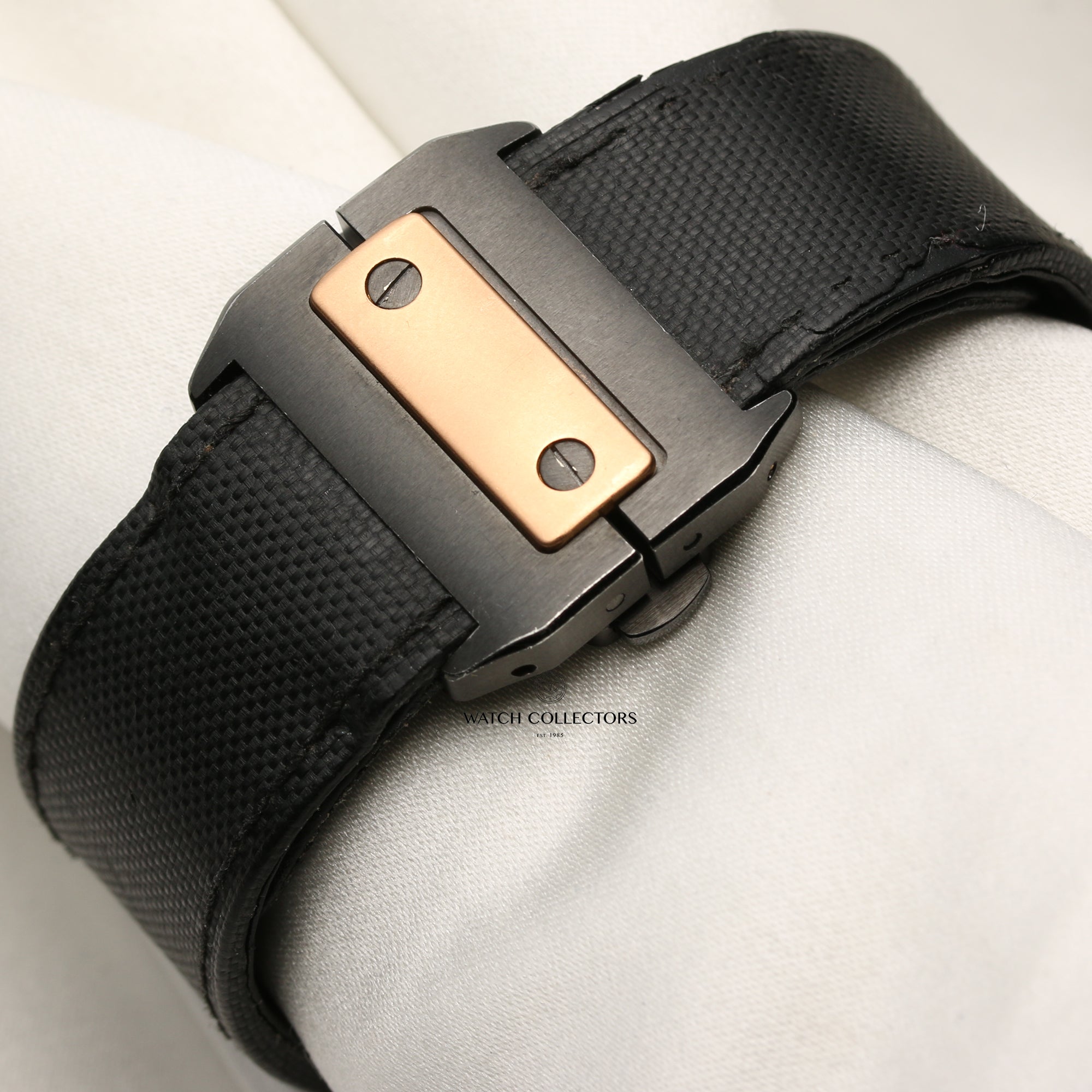 Cartier Santos 18K Rose Gold Black Second Hand Watch Collectors 7